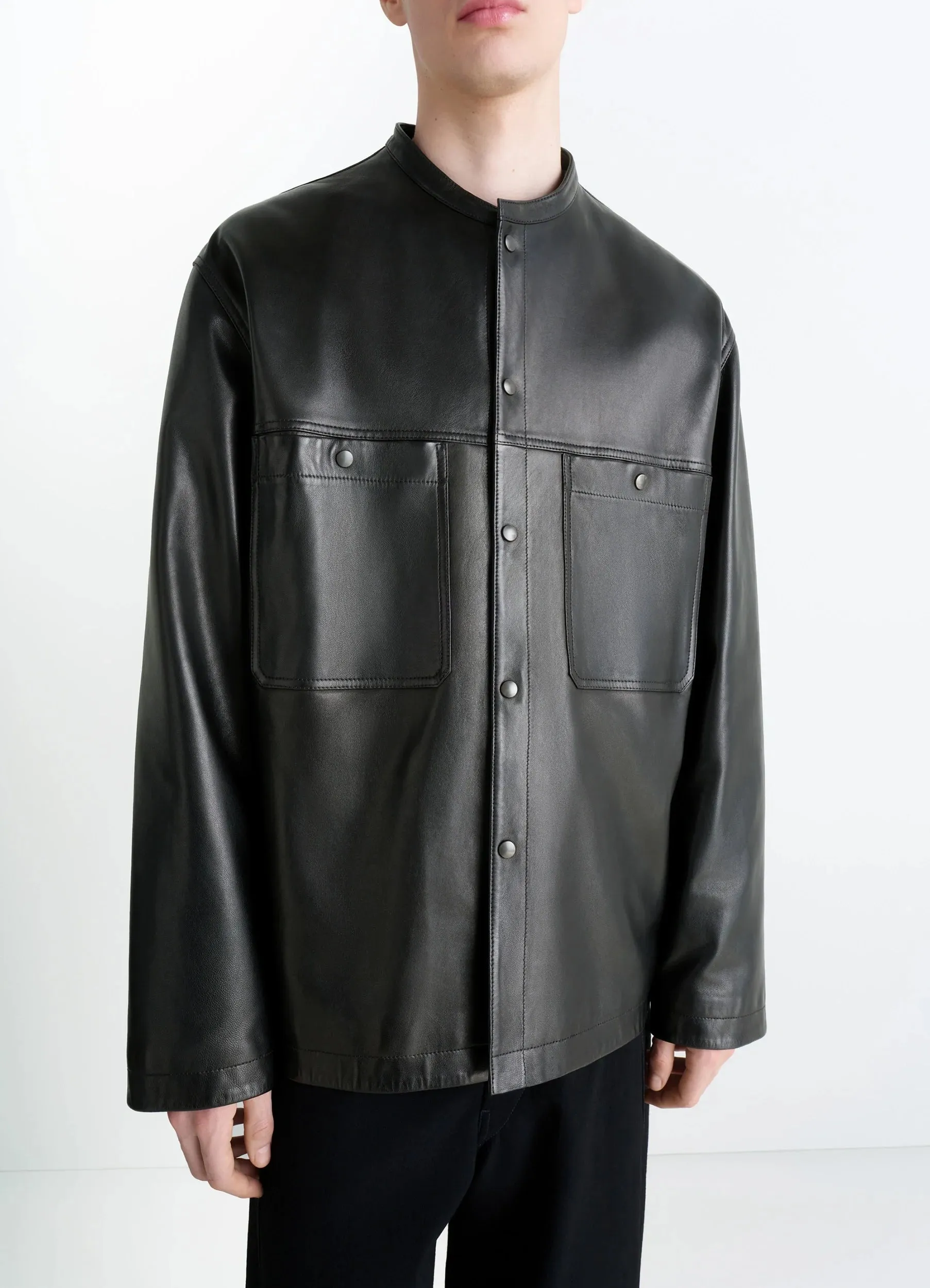 LEATHER COLLARSTAND OVERSHIRT sold by Lemaire product image thumbnail 3