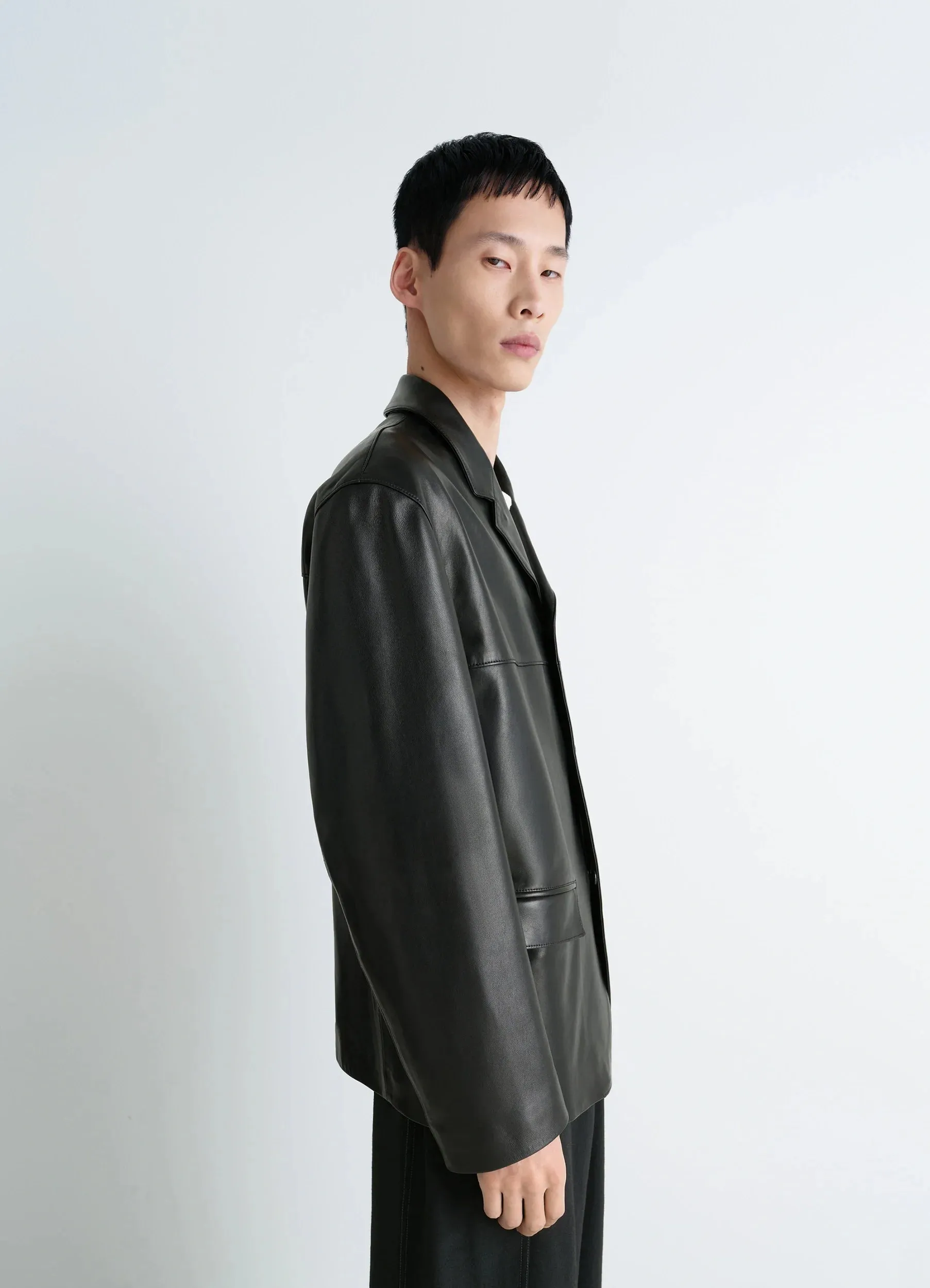 LEATHER SINGLE BREASTED JACKET sold by Lemaire product image thumbnail 5