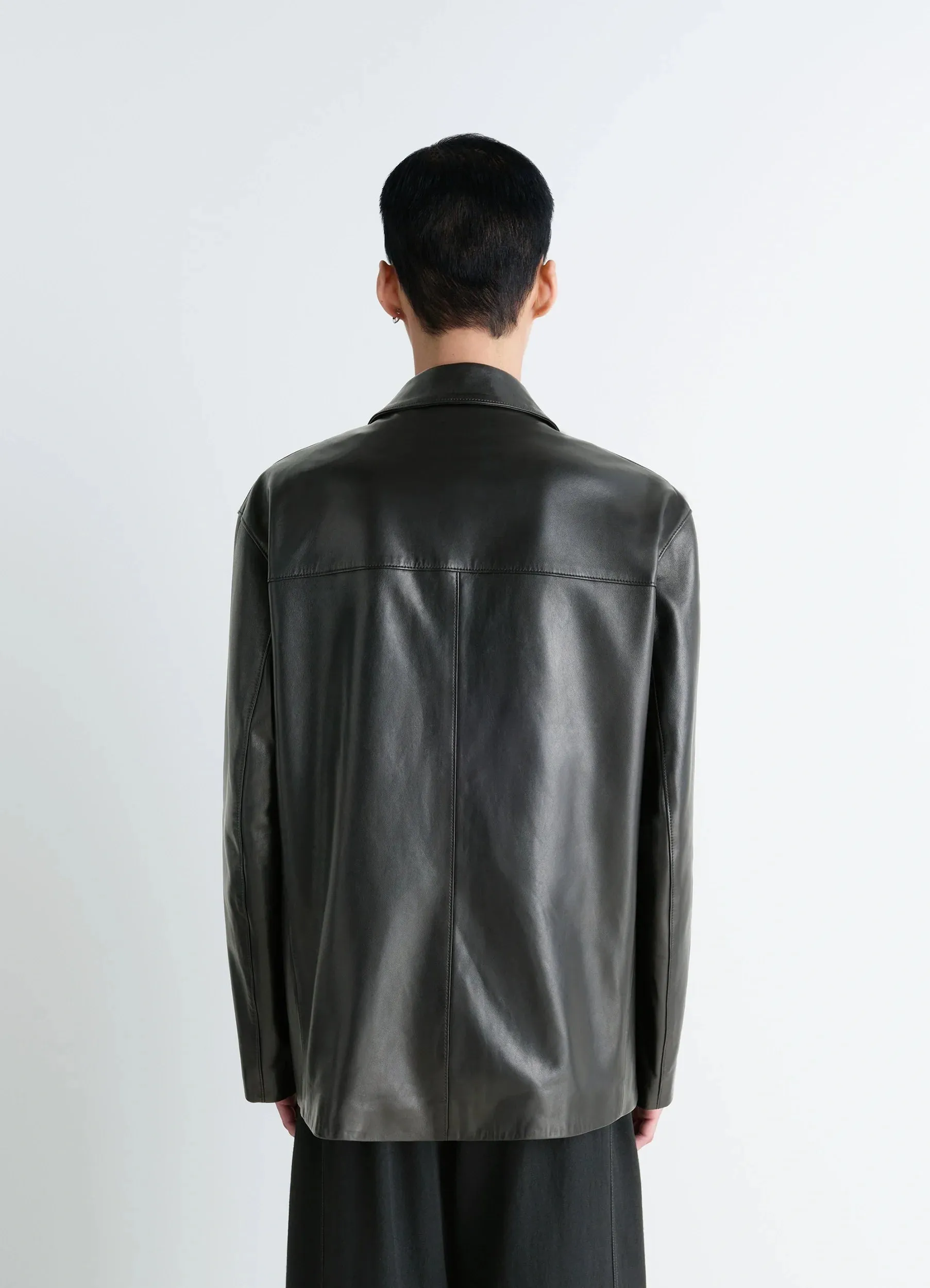 LEATHER SINGLE BREASTED JACKET sold by Lemaire product image thumbnail 4