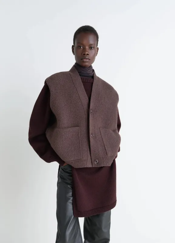 MAXI SLEEVELESS CARDIGAN made by Lemaire