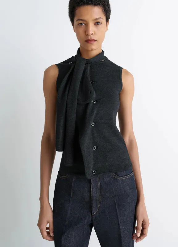 ASYMMETRICAL SLEEVELESS CARDIGAN sold by Lemaire