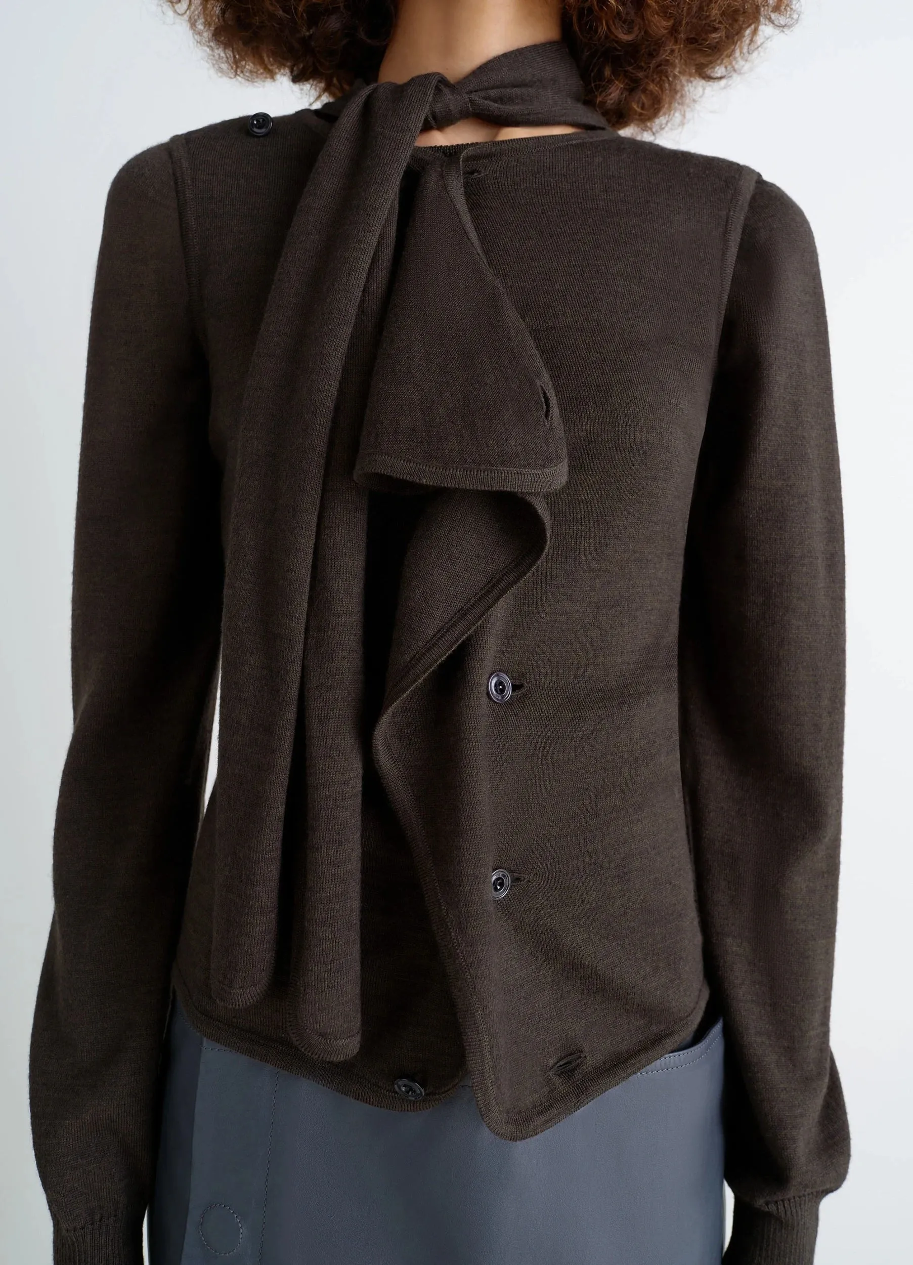 ASYMMETRICAL SLEEVELESS CARDIGAN sold by Lemaire product image thumbnail 3