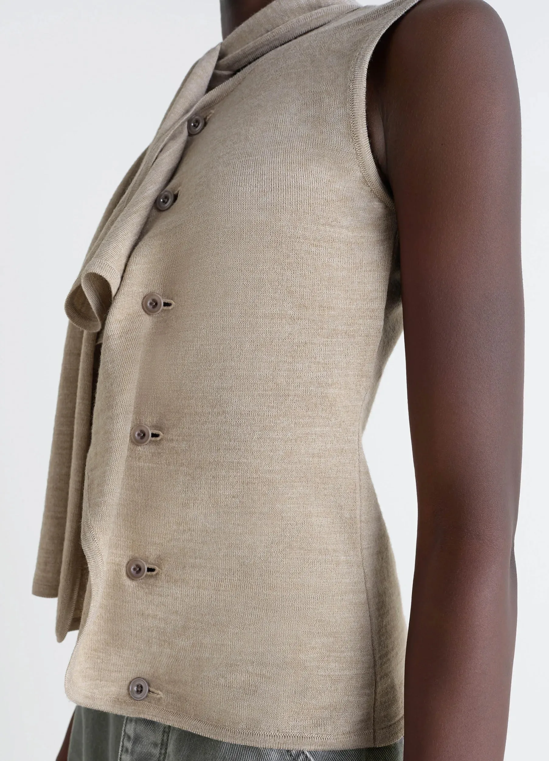 ASYMMETRICAL SLEEVELESS CARDIGAN sold by Lemaire product image thumbnail 3