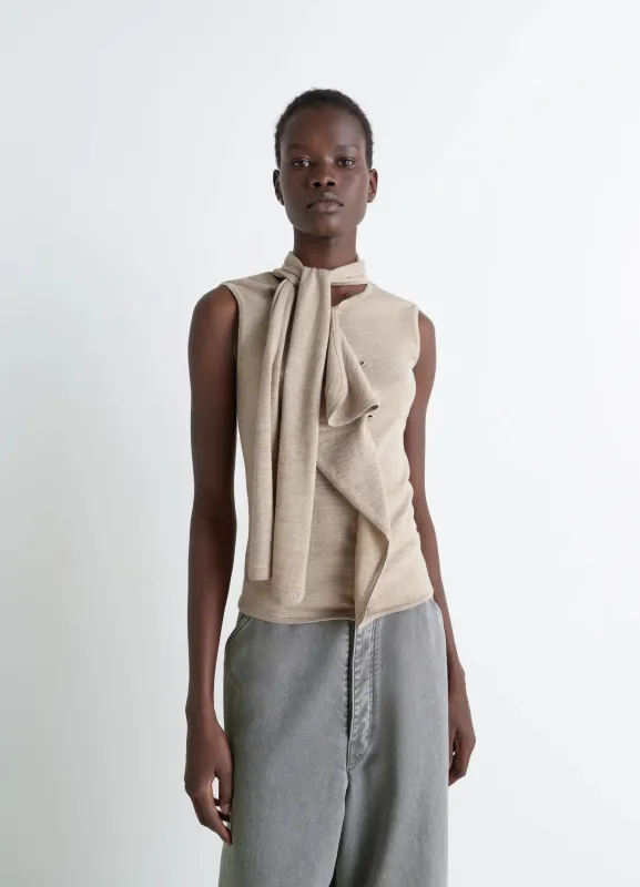 ASYMMETRICAL SLEEVELESS CARDIGAN sold by Lemaire