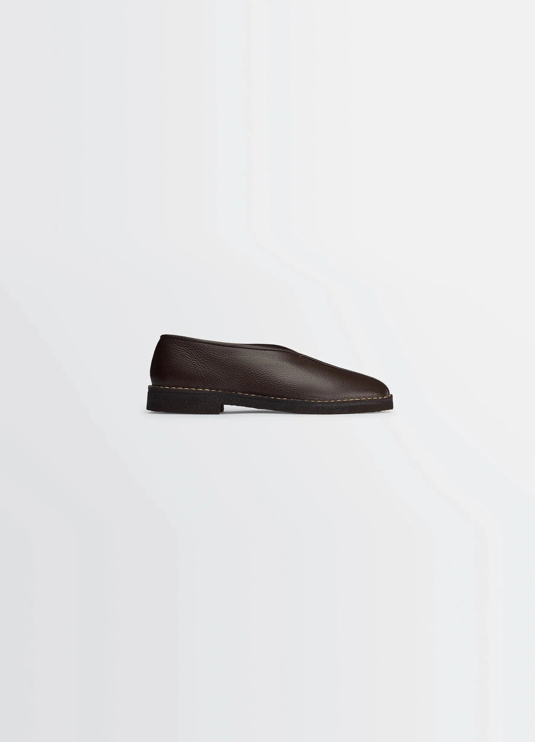 PIPED CREPE SLIPPERS IN LEATHER sold by Lemaire