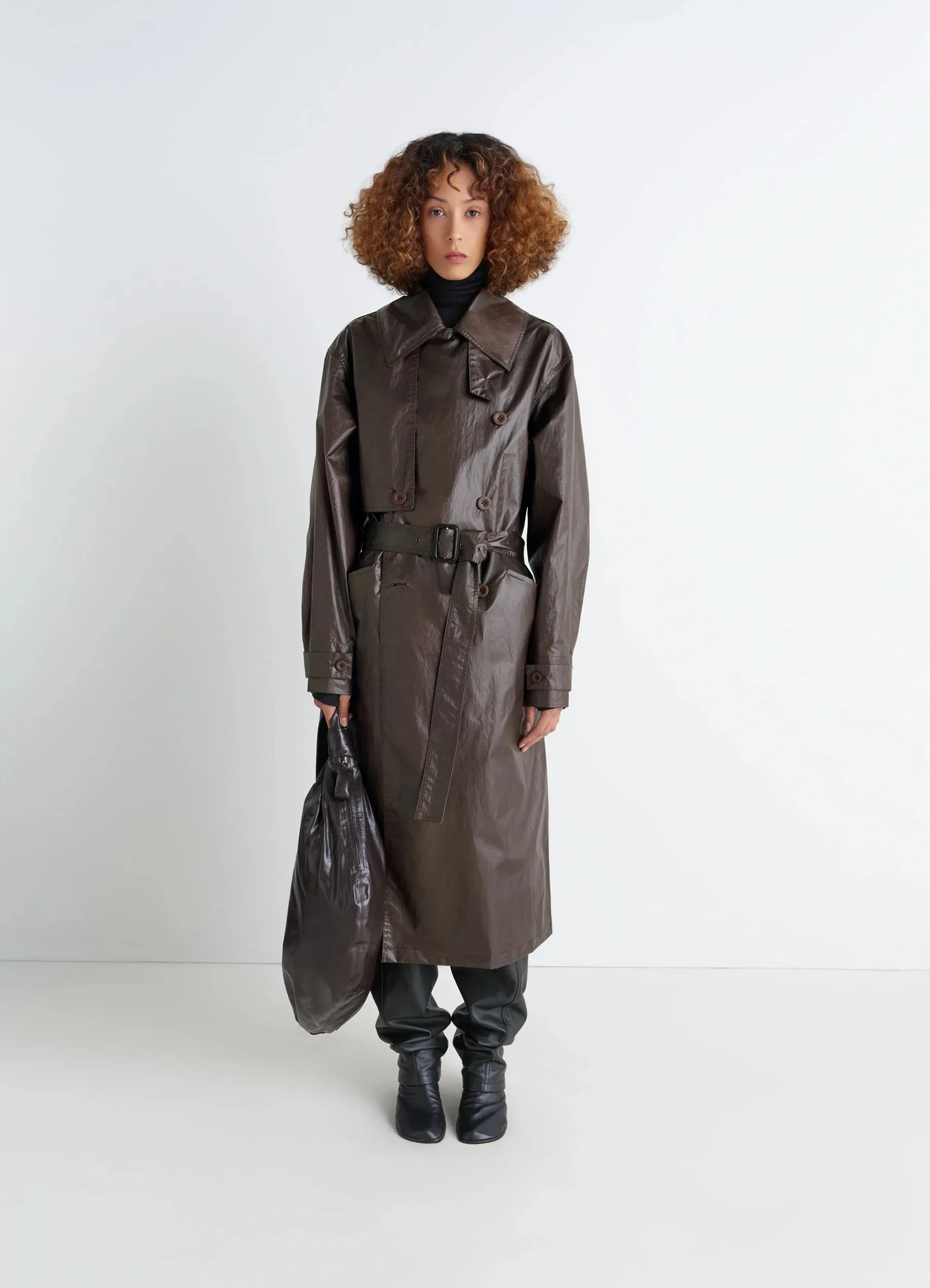 TRENCH COAT IN COATED COTTON sold by Lemaire