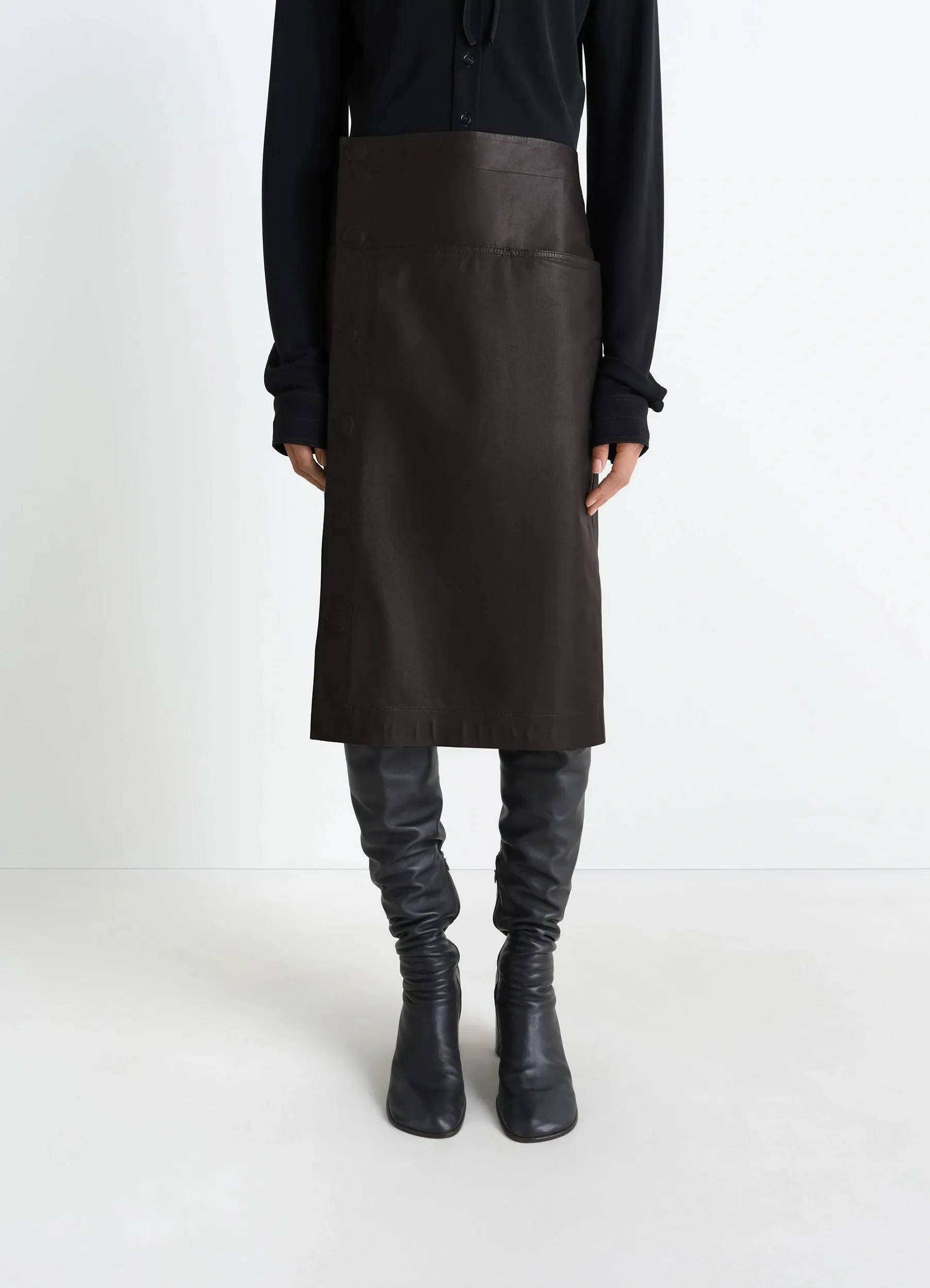 LEATHER WRAPOVER SKIRT sold by Lemaire product image thumbnail 2