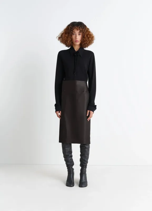 LEATHER WRAPOVER SKIRT made by Lemaire