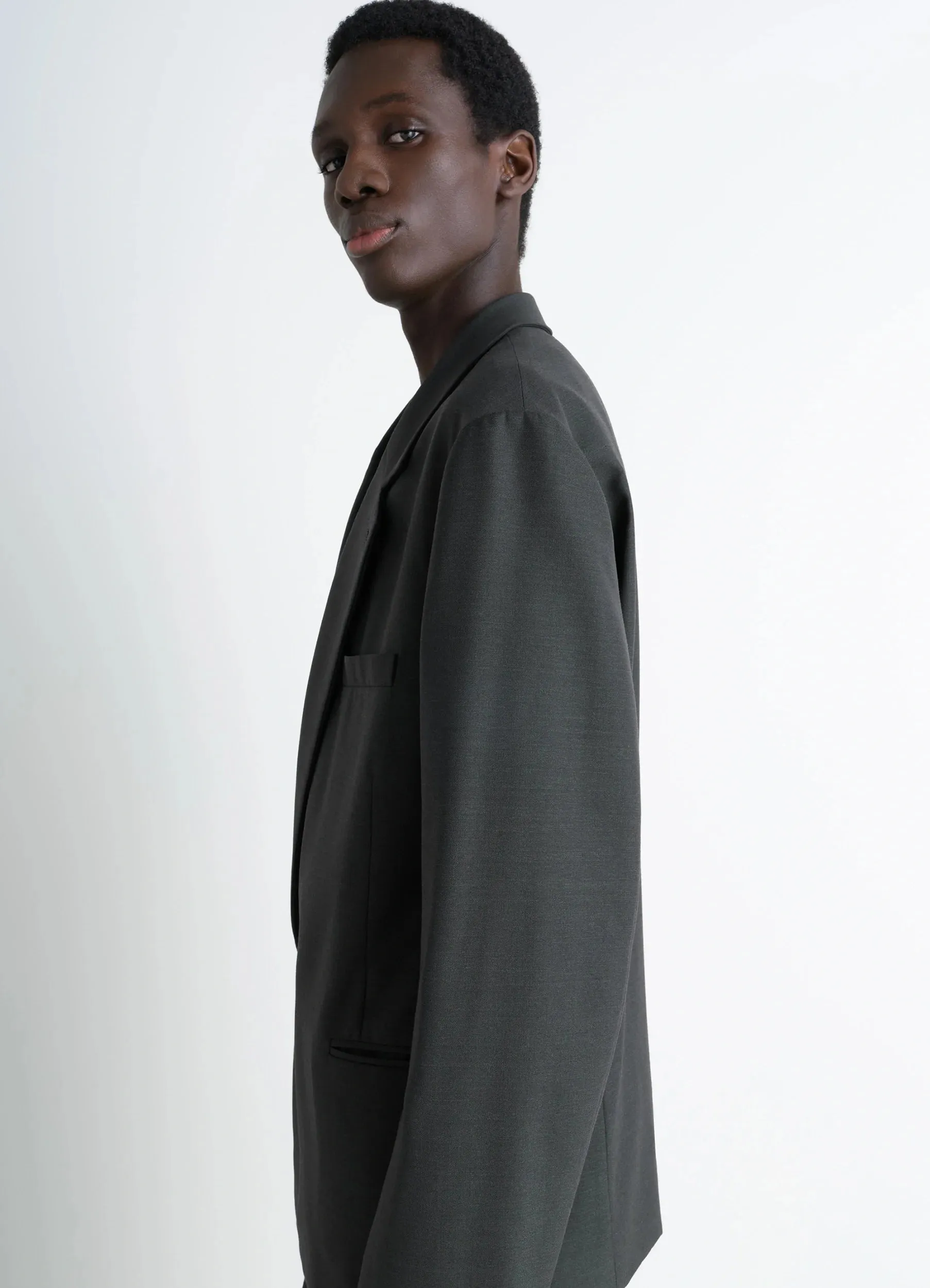 SOFT DOUBLE BREASTED JACKET IN POLYWOOL sold by Lemaire product image thumbnail 3