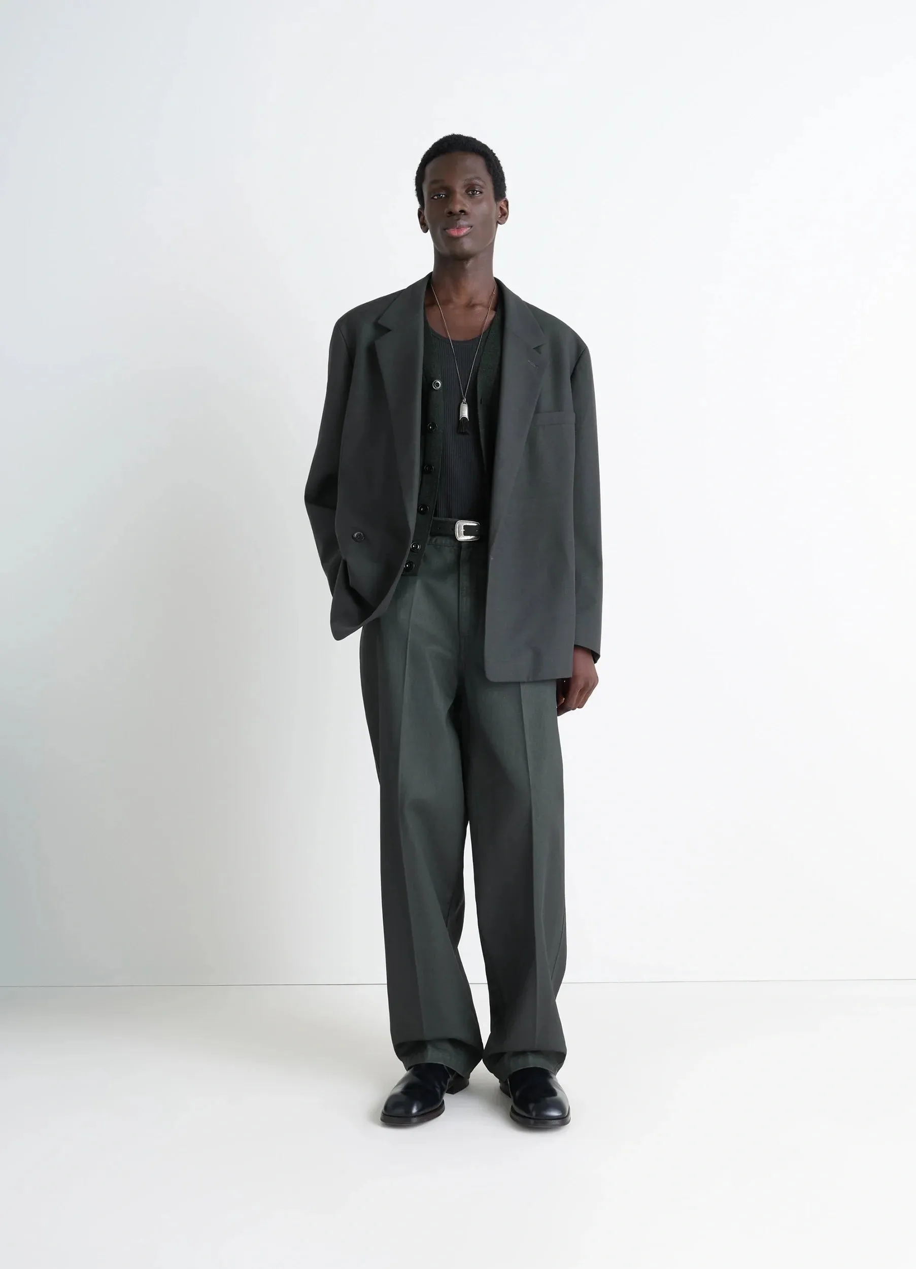 SOFT DOUBLE BREASTED JACKET IN POLYWOOL sold by Lemaire product image thumbnail 2