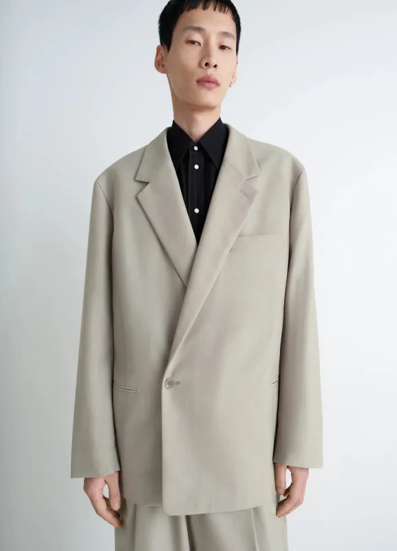 SOFT DOUBLE BREASTED JACKET IN POLYWOOL sold by Lemaire