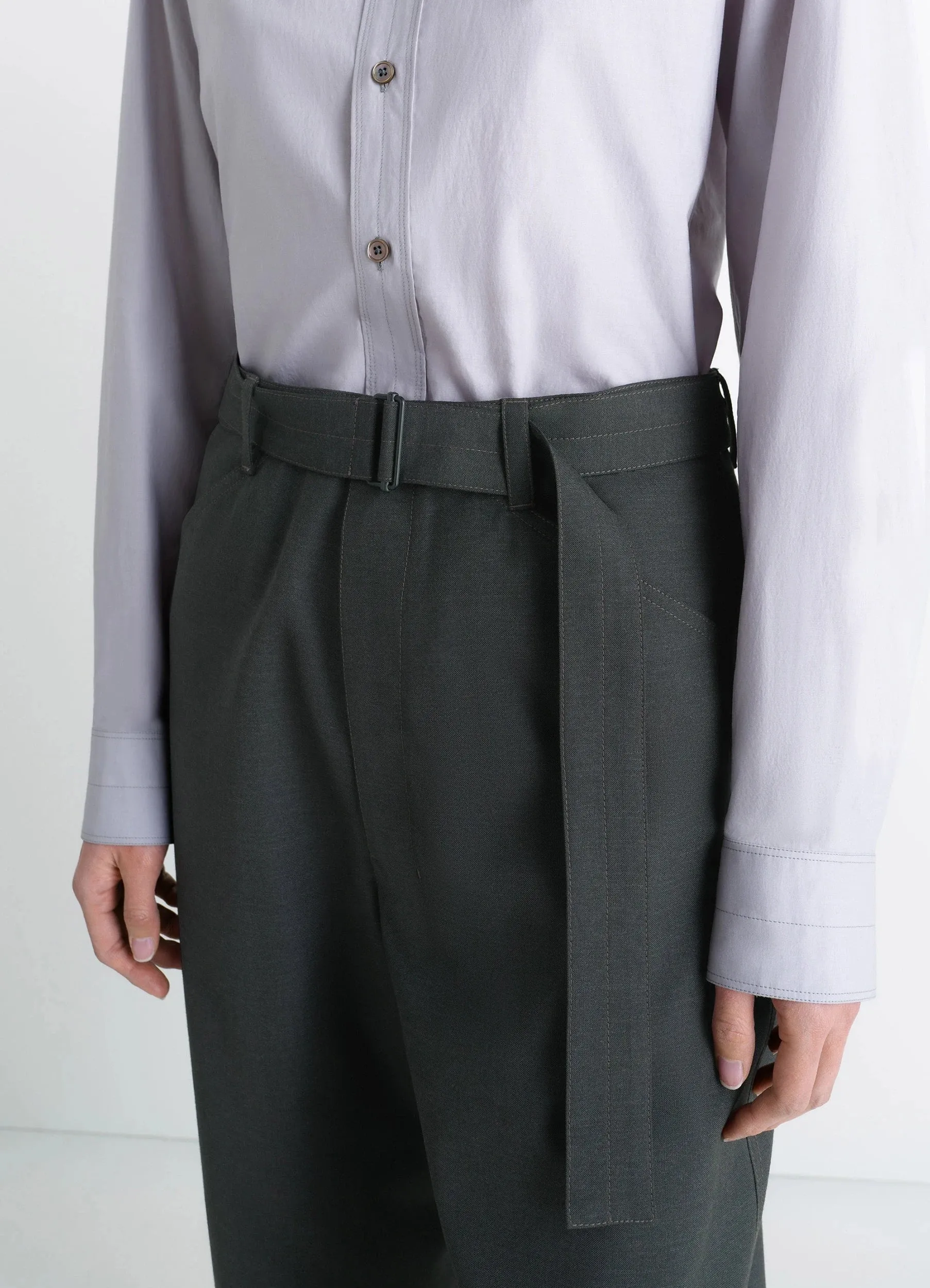 CURVED TAILORED PANTS IN POLYWOOL sold by Lemaire product image thumbnail 5