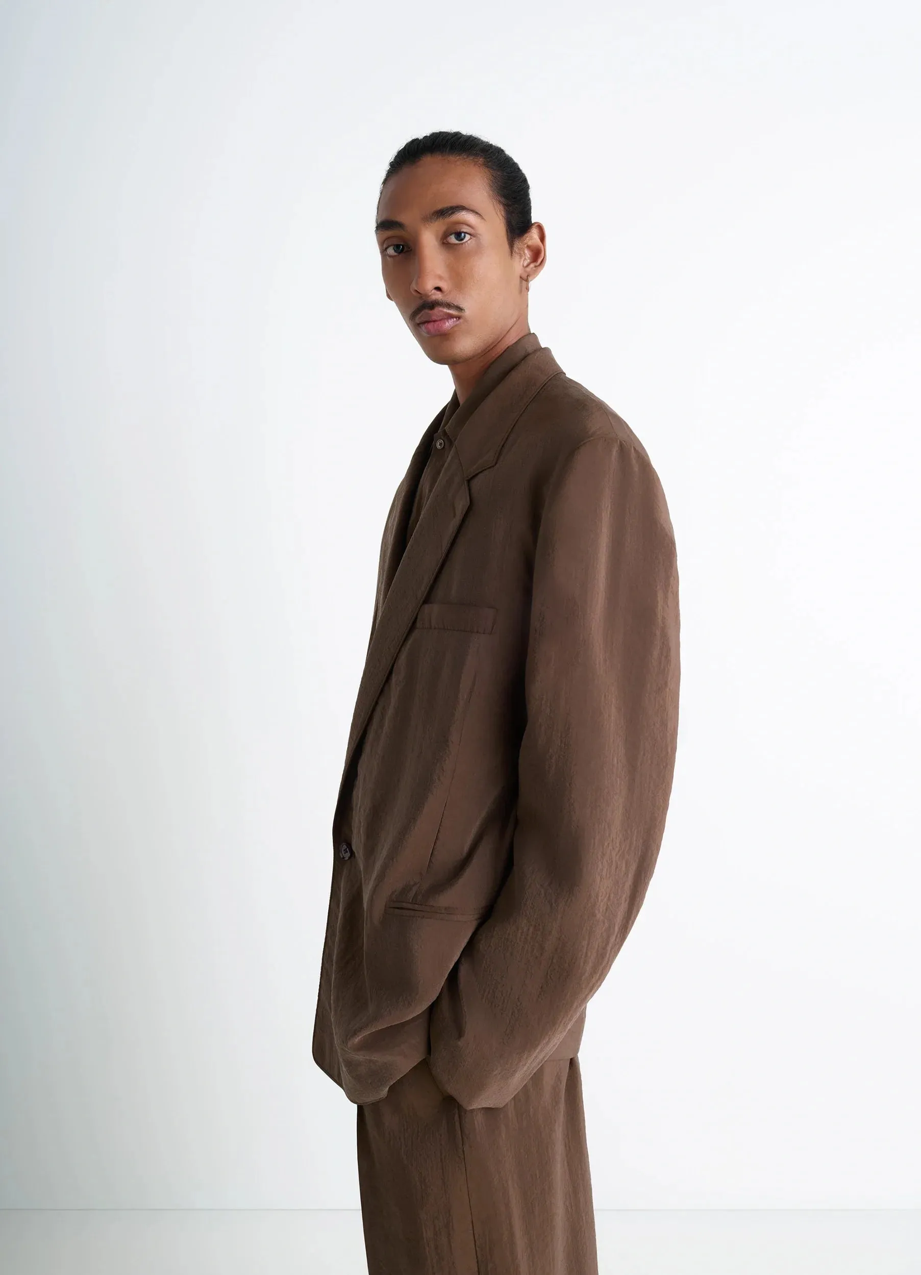 SOFT DOUBLE BREASTED JACKET IN DRY SILK sold by Lemaire product image thumbnail 5