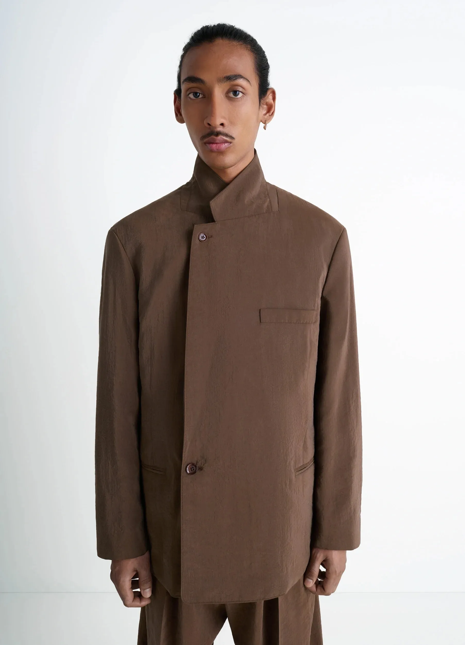 SOFT DOUBLE BREASTED JACKET IN DRY SILK sold by Lemaire product image thumbnail 3