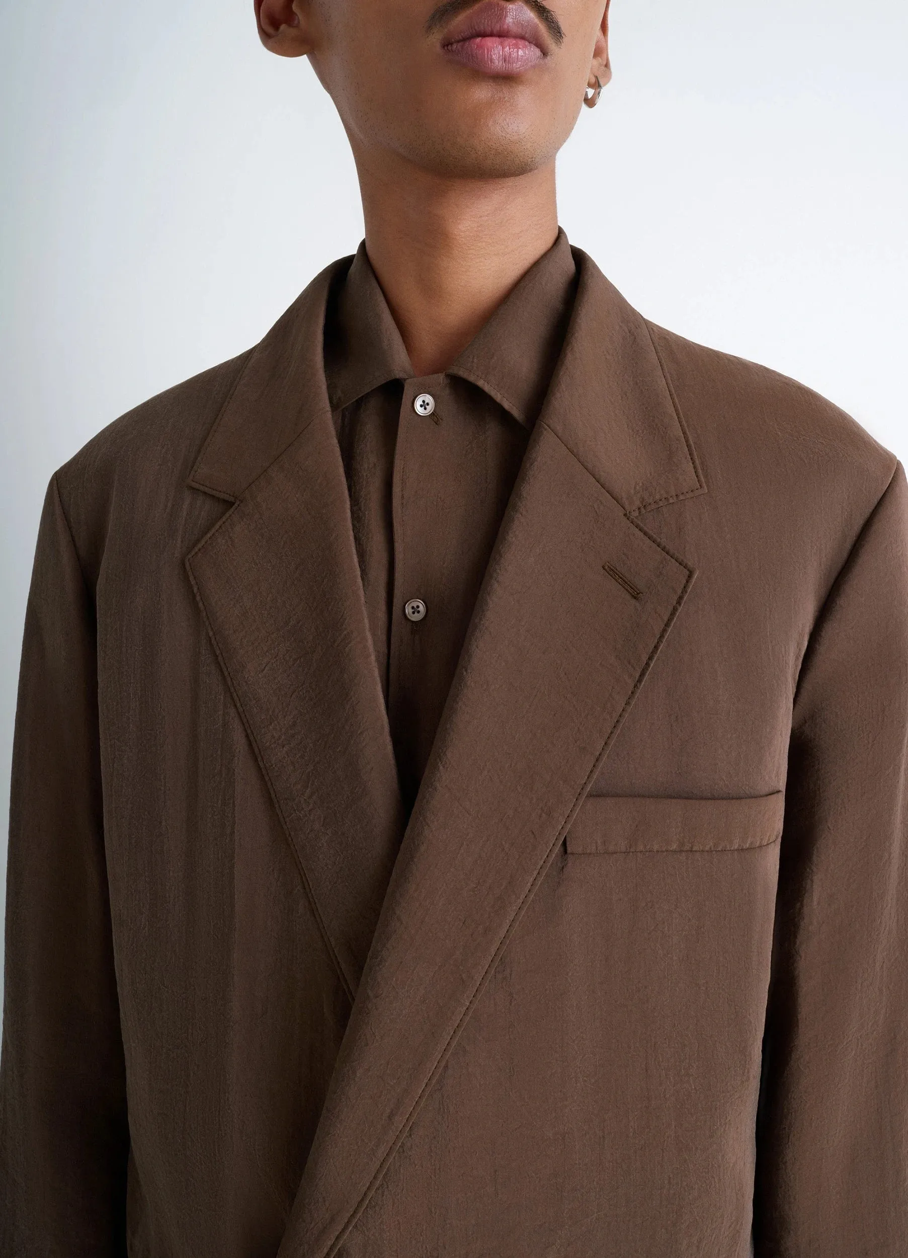 SOFT DOUBLE BREASTED JACKET IN DRY SILK sold by Lemaire product image thumbnail 2