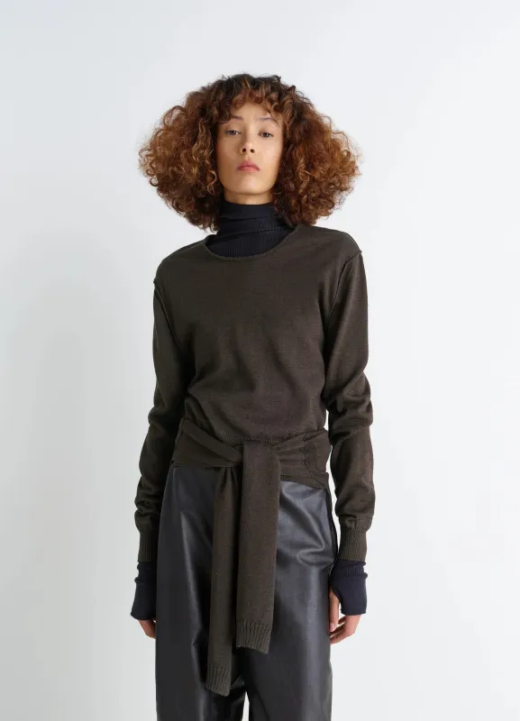 TROMPE L'OEIL CREW NECK JUMPER sold by Lemaire