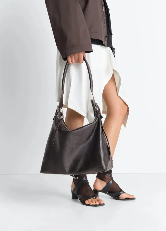 SMALL BELTED HOBO BAG IN LEATHER sold by Lemaire