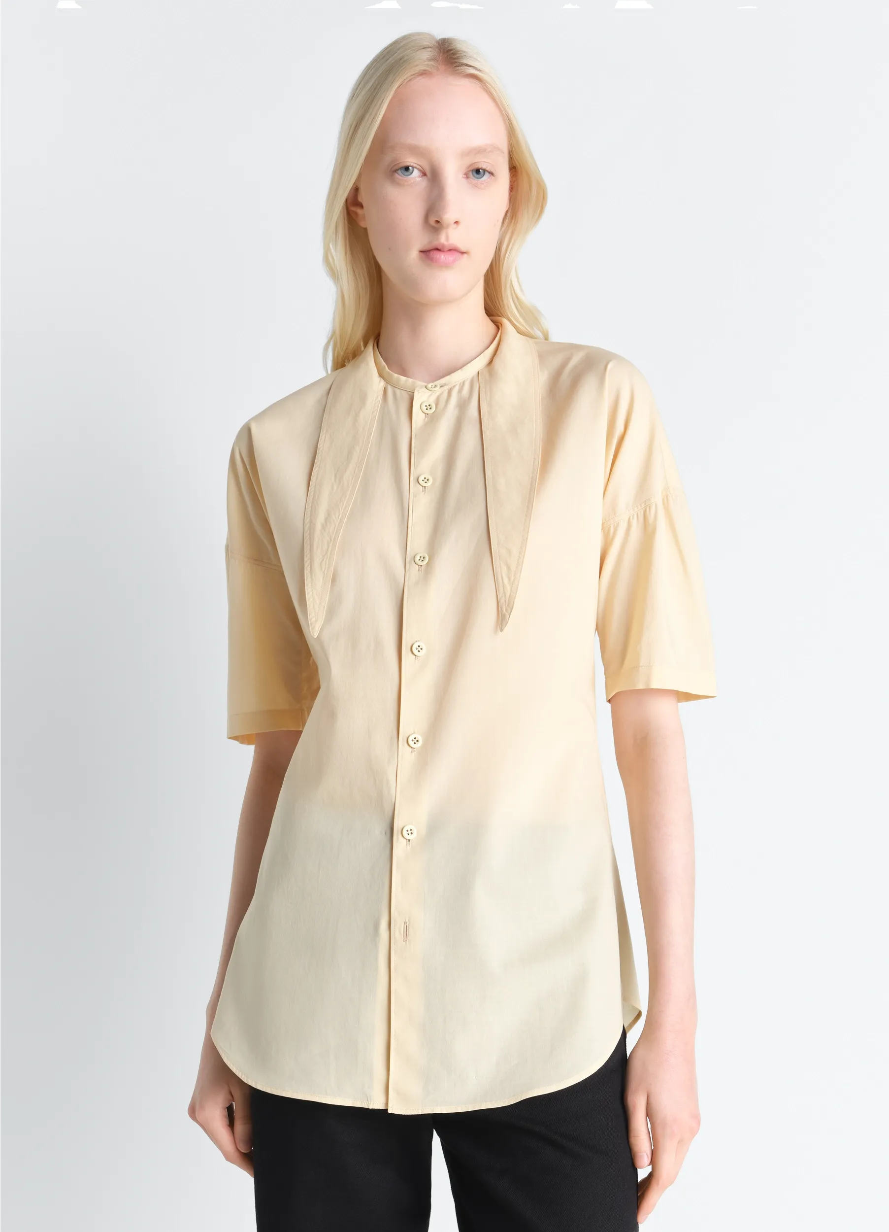 SHORT SLEEVE SHIRT WITH FOULARD IN WASHED COTTON MUSLIN sold by Lemaire
