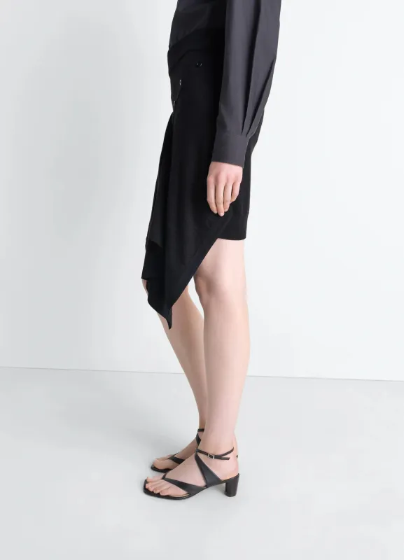 BUTTONED SKIRT IN MERINO BLEND sold by Lemaire