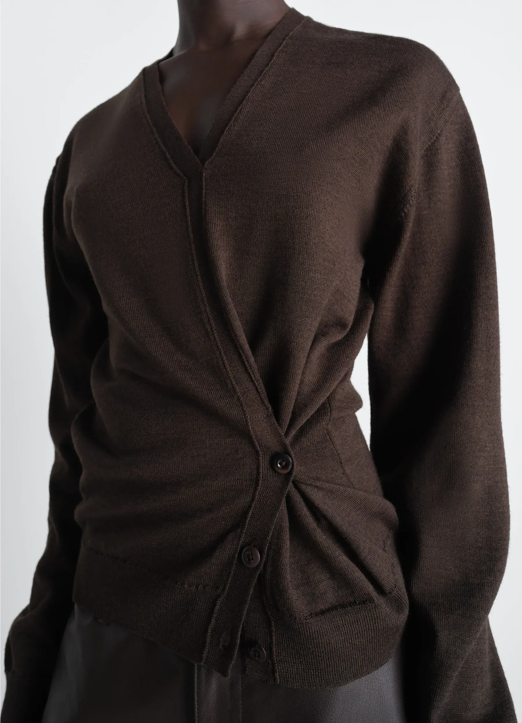 TWISTED V NECK JUMPER IN MERINO BLEND sold by Lemaire product image thumbnail 3