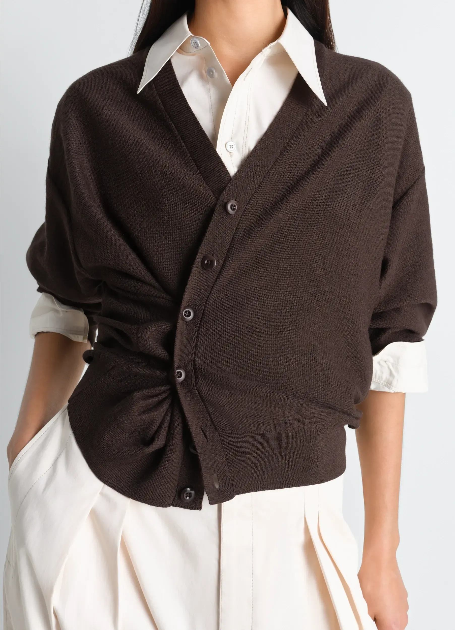 TWISTED CARDIGAN IN MERINO BLEND sold by Lemaire product image thumbnail 5