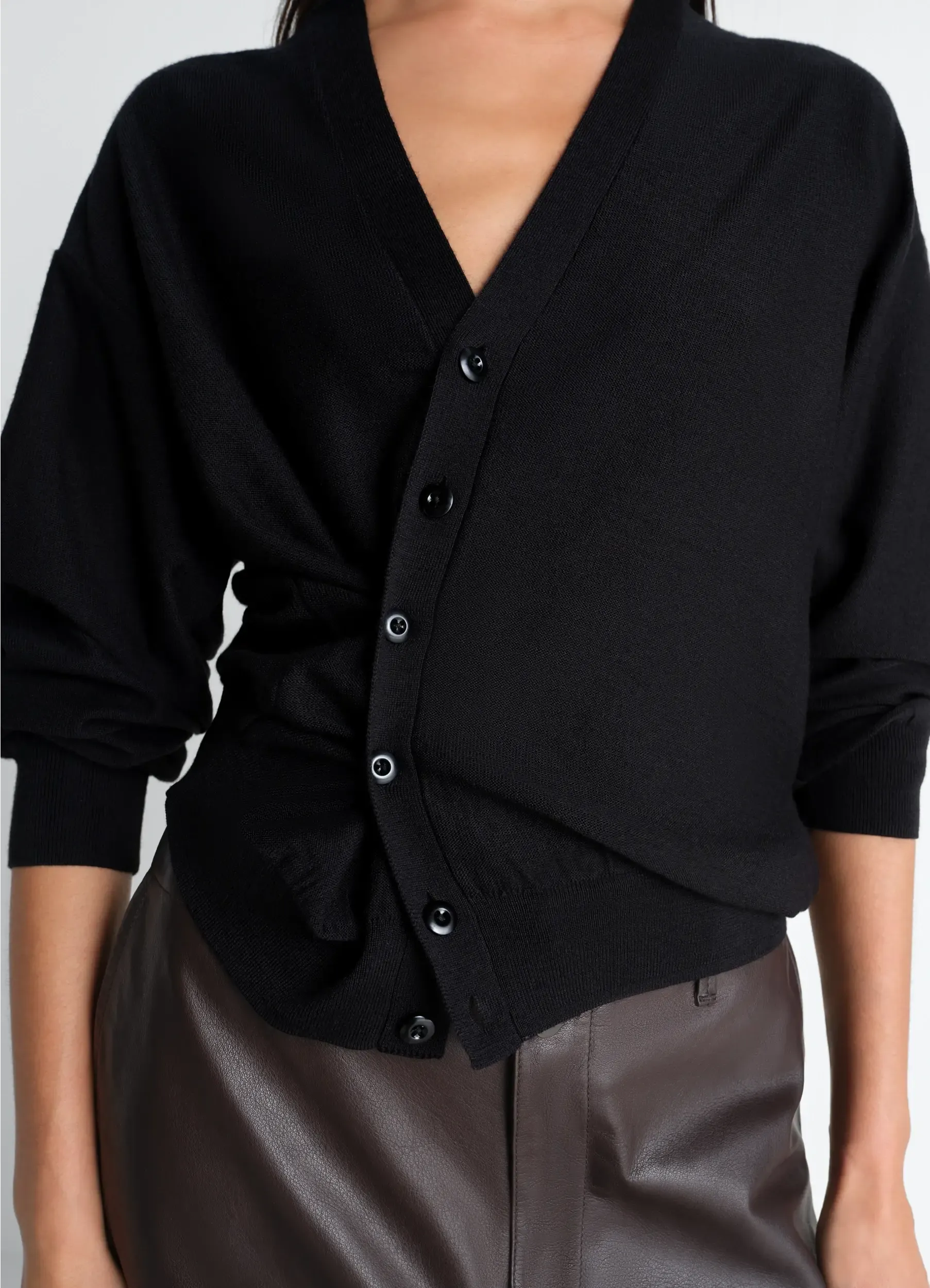 TWISTED CARDIGAN IN MERINO BLEND sold by Lemaire