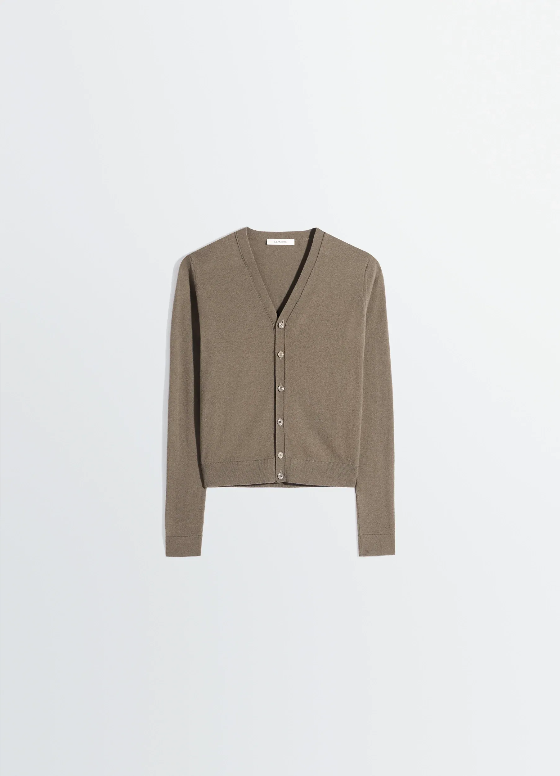 V NECK BUTTONED CARDIGAN IN FINE WOOL sold by Lemaire product image thumbnail 4