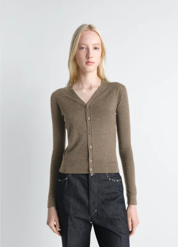 V NECK BUTTONED CARDIGAN IN FINE WOOL sold by Lemaire