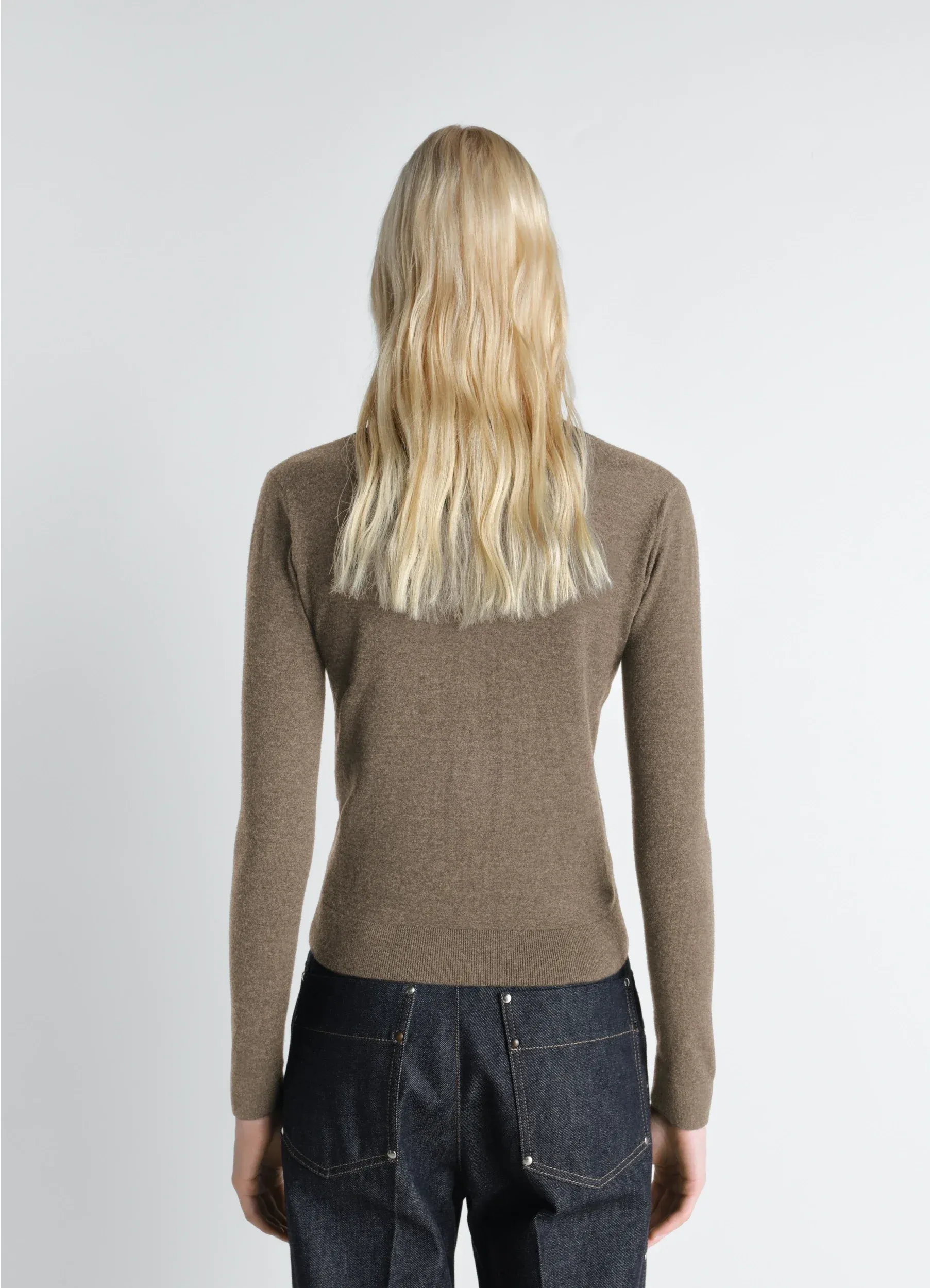 V NECK BUTTONED CARDIGAN IN FINE WOOL sold by Lemaire product image thumbnail 2