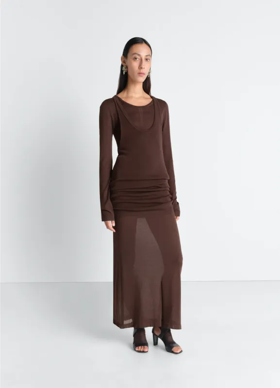 LONG SLEEVE TUBE DRESS IN VISCOSE CREPE made by Lemaire