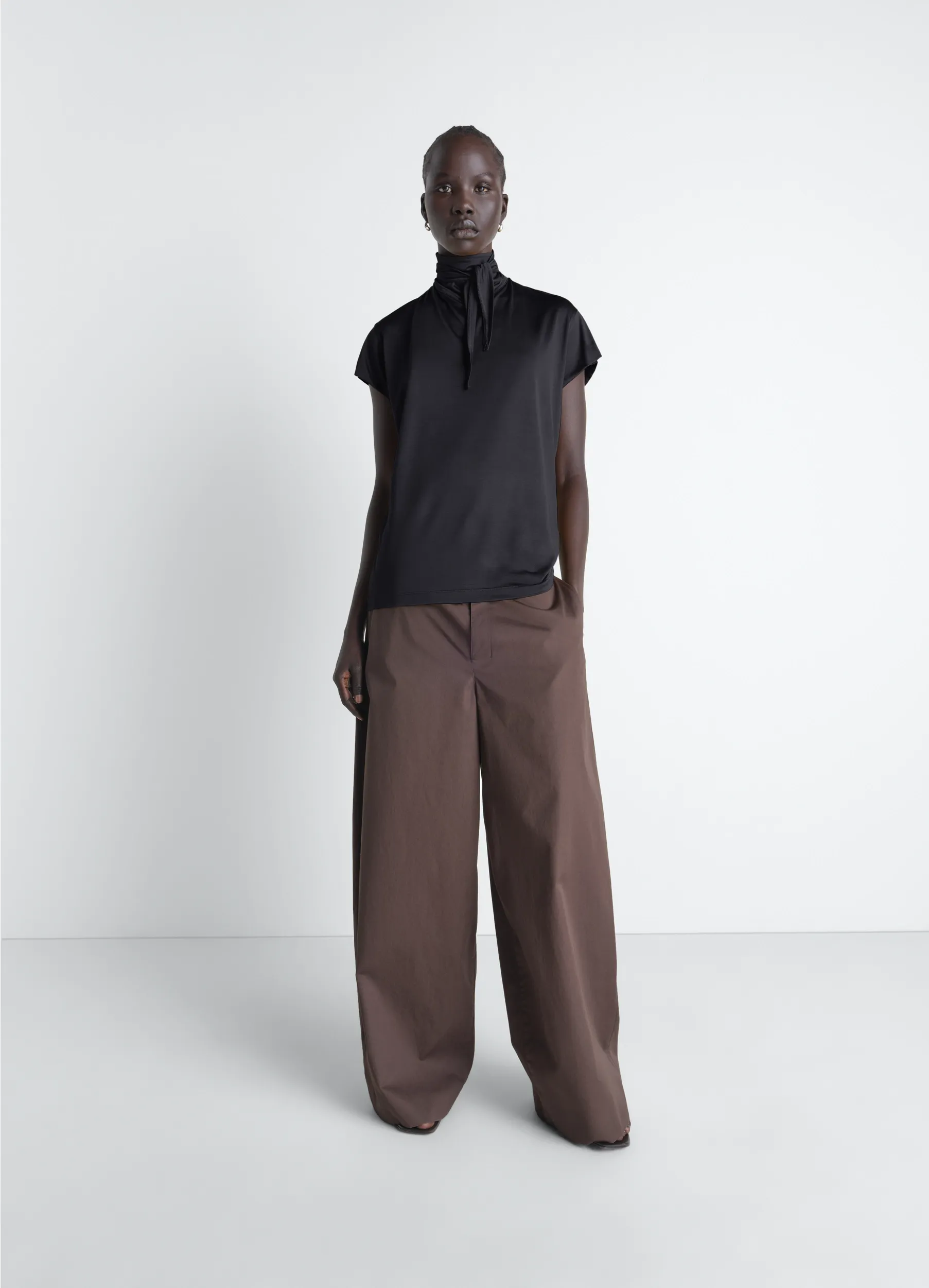 SHORT SLEEVE FOULARD TOP IN VISCOSE COTTON JERSEY sold by Lemaire