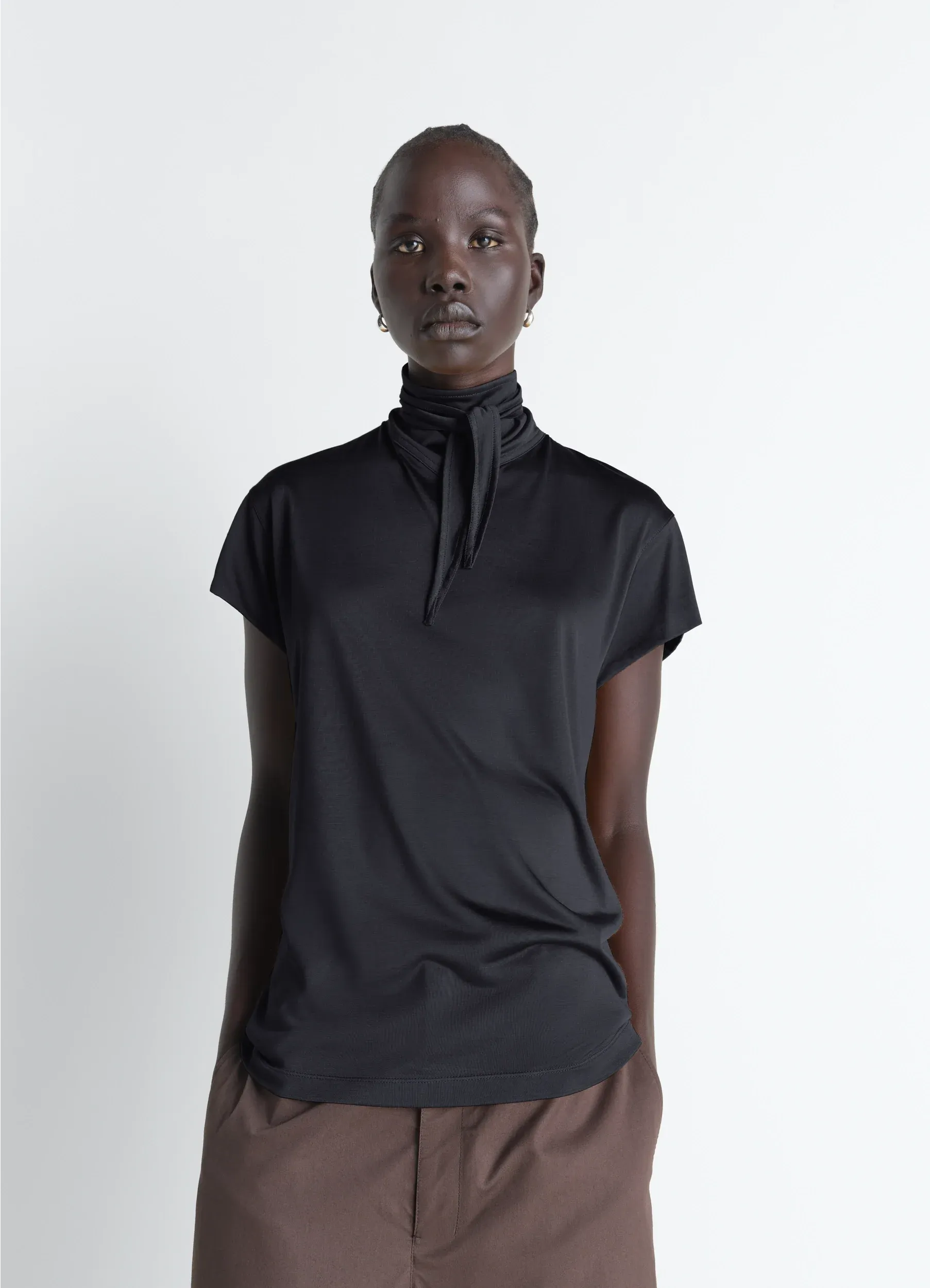 SHORT SLEEVE FOULARD TOP IN VISCOSE COTTON JERSEY sold by Lemaire product image thumbnail 2
