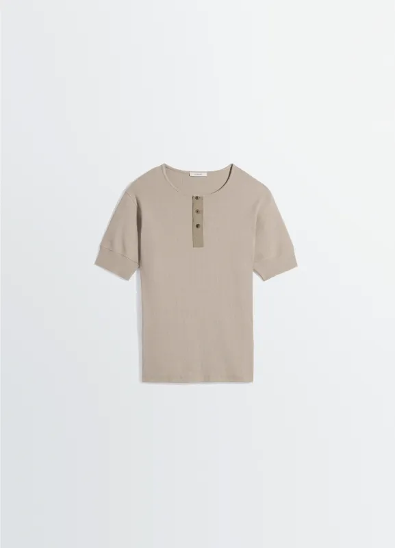 RIB HENLEY TOP IN COTTON LINEN RIB JERSEY sold by Lemaire