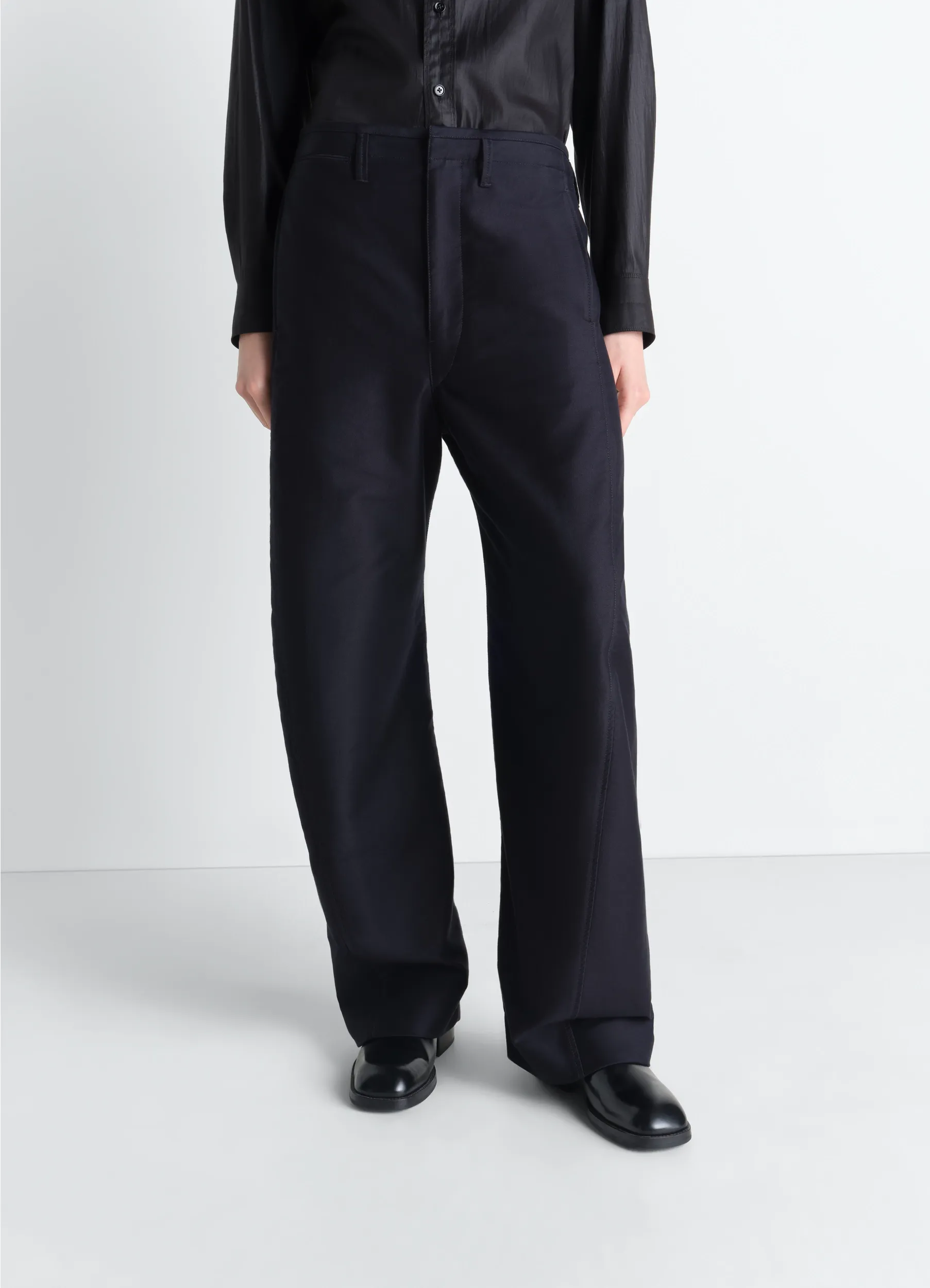 TWISTED CHINO PANTS IN COTTON SATIN sold by Lemaire