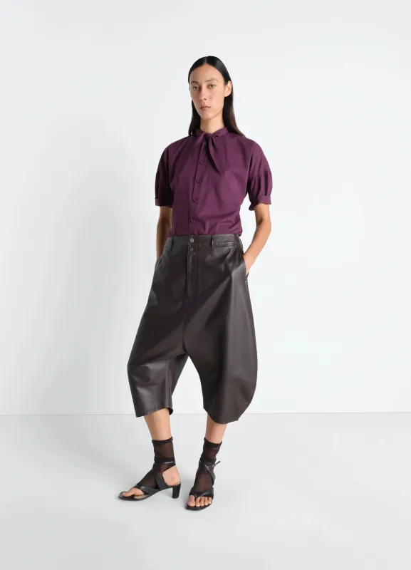 SHORT SLEEVE SHIRT WITH FOULARD IN WASHED COTTON MUSLIN made by Lemaire