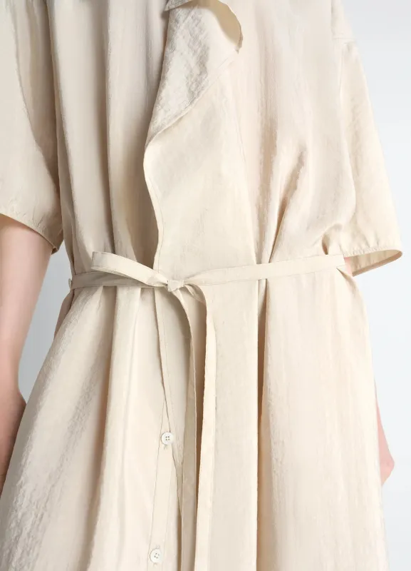 ASYMMETRICAL SHIRT DRESS IN DRY SILK sold by Lemaire