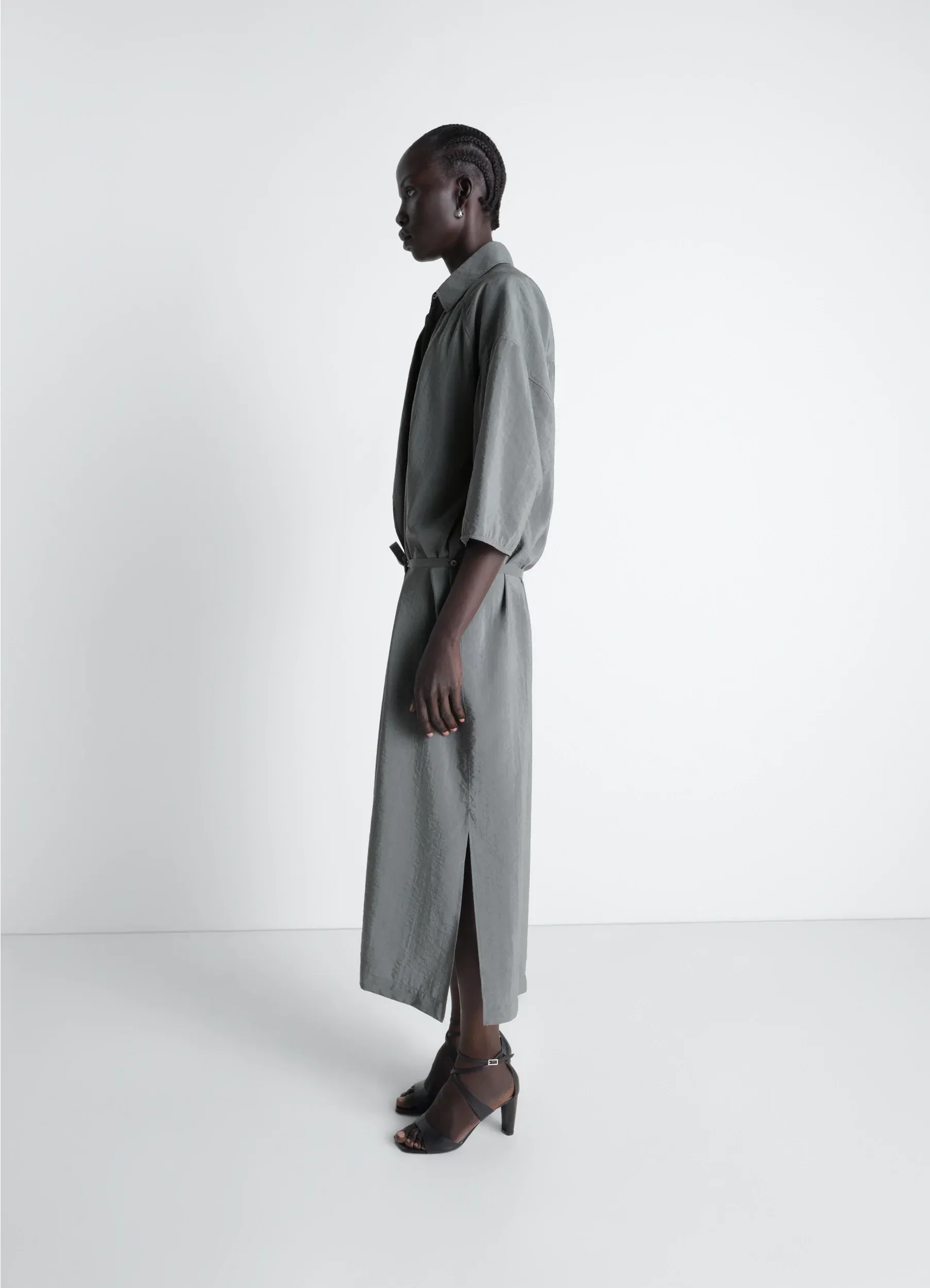 ASYMMETRICAL SHIRT DRESS IN DRY SILK sold by Lemaire product image thumbnail 3