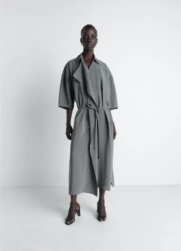 ASYMMETRICAL SHIRT DRESS IN DRY SILK sold by Lemaire