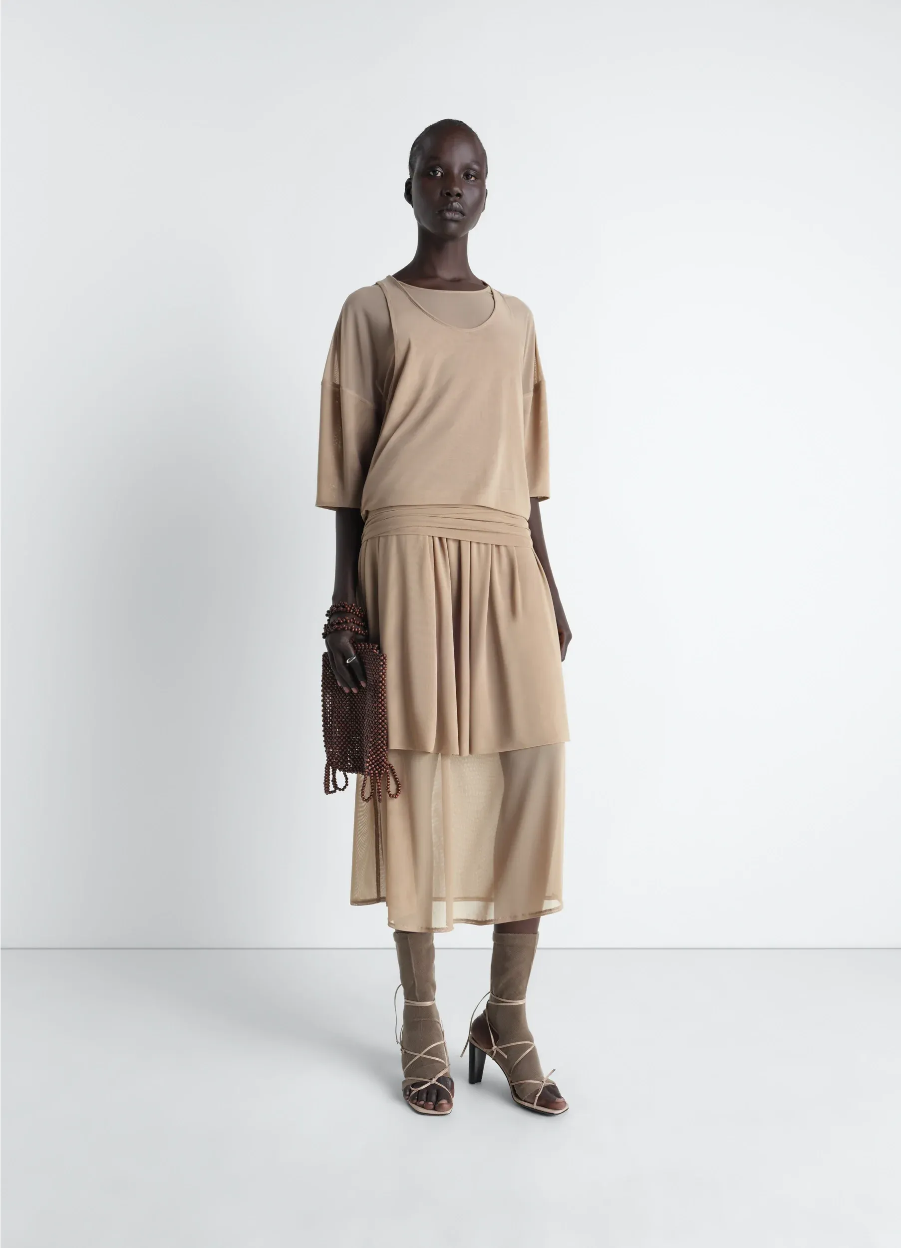 DOUBLE LAYER DRESS IN MESH sold by Lemaire