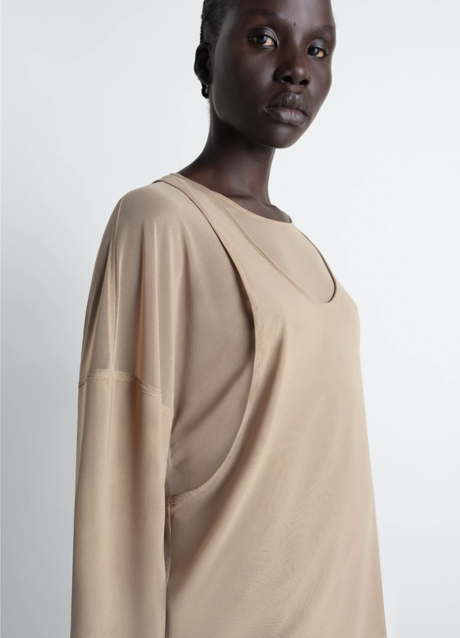 DOUBLE LAYER DRESS IN MESH sold by Lemaire product image thumbnail 3