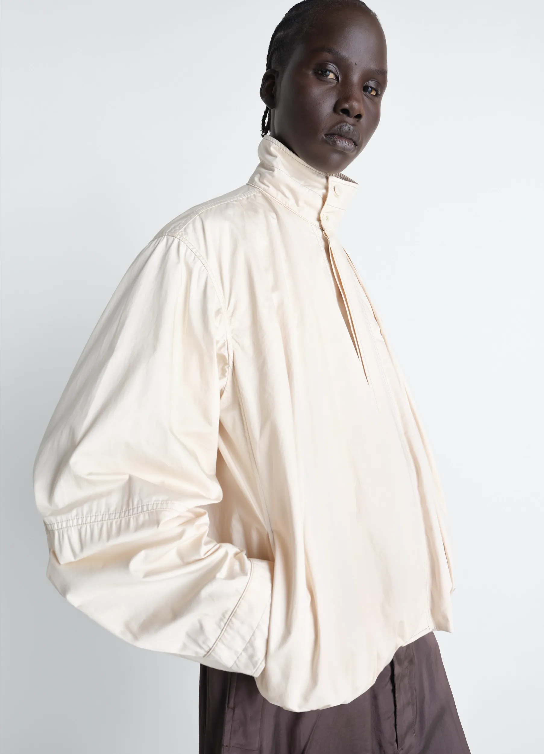 SOFT PLEATED BLOUSON IN COTTON SATIN sold by Lemaire product image thumbnail 3