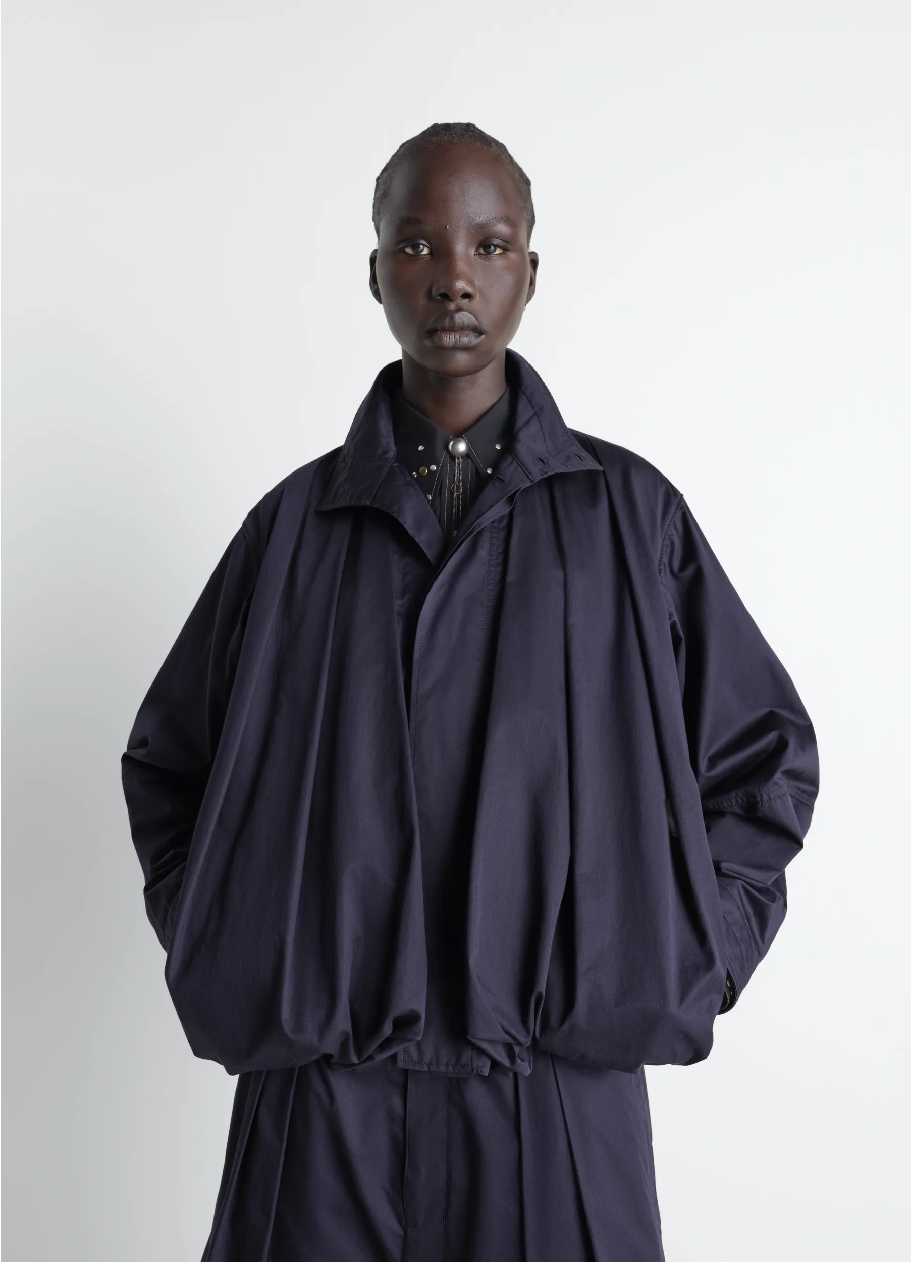 SOFT PLEATED BLOUSON IN COTTON SATIN sold by Lemaire
