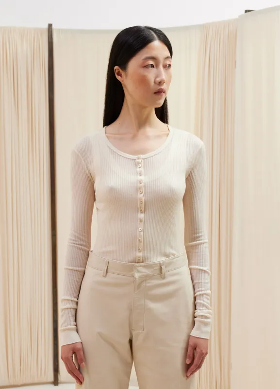 SEAMLESS RIB TOP WITH BUTTONS made by Lemaire
