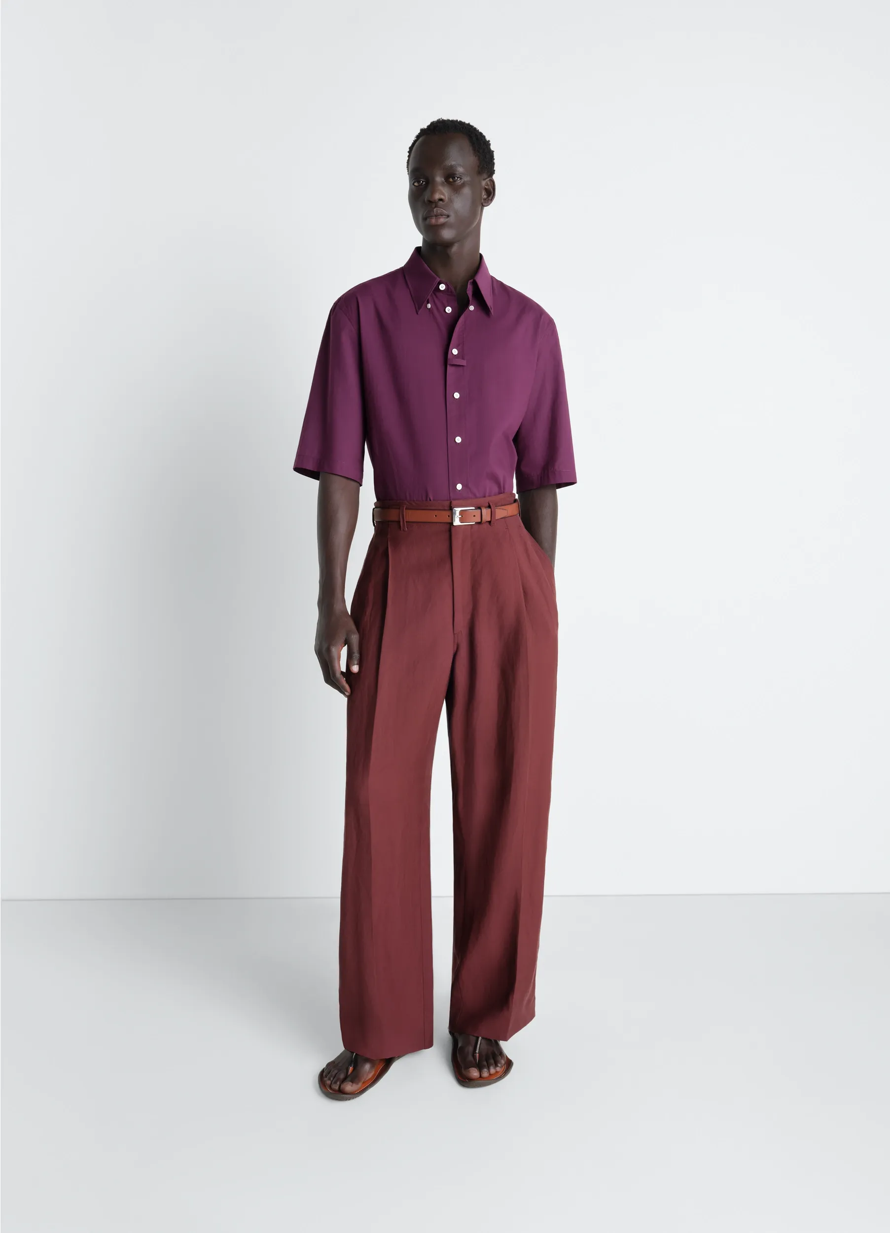 SHORT SLEEVE SHIRT IN WASHED COTTON MUSLIN sold by Lemaire product image thumbnail 2