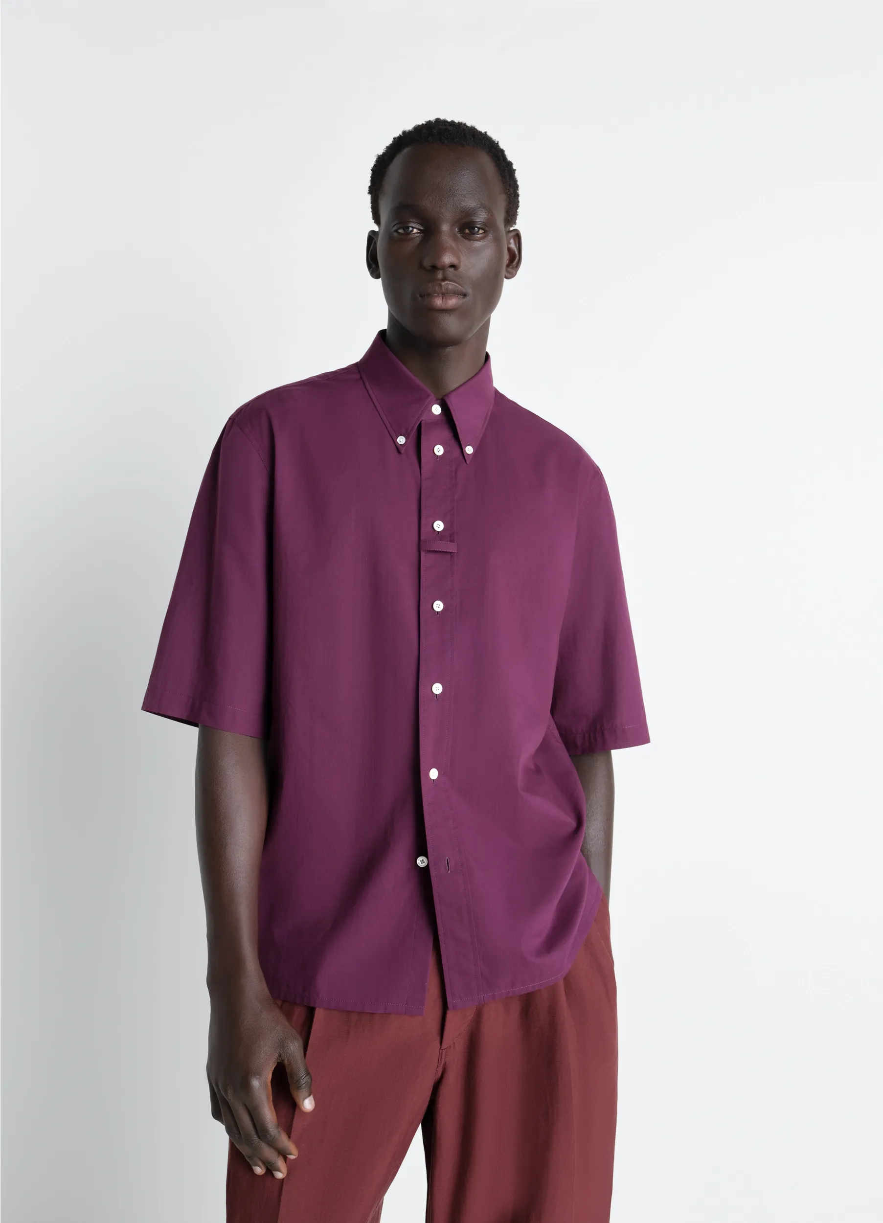 SHORT SLEEVE SHIRT IN WASHED COTTON MUSLIN sold by Lemaire