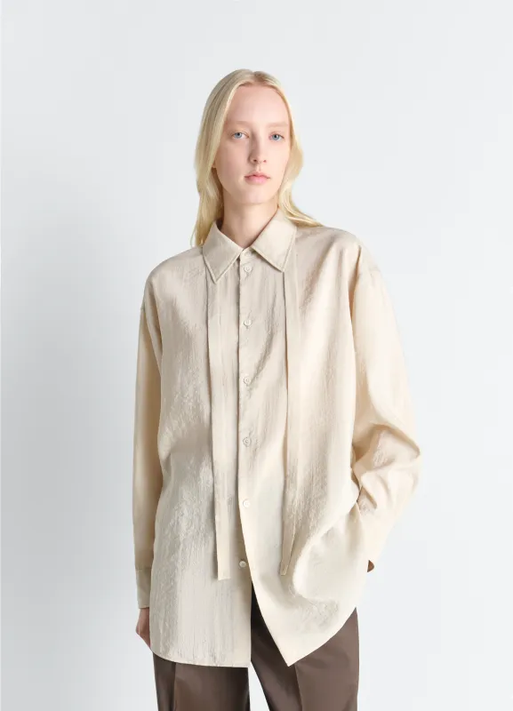 LONG SHIRT WITH TIE IN DRY SILK made by Lemaire