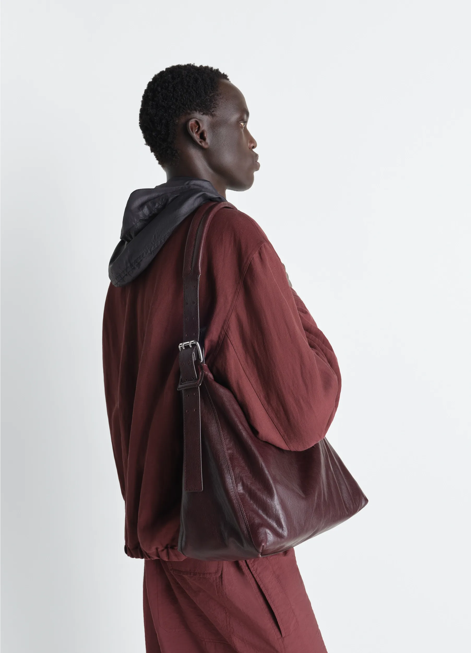 SMALL BELTED HOBO BAG IN LEATHER sold by Lemaire product image thumbnail 2