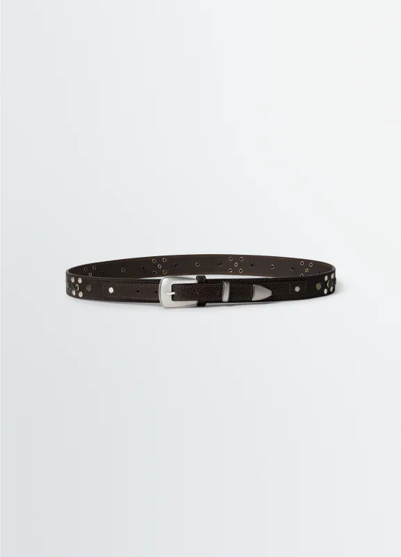 WESTERN STUDS BELT 30 MM IN LEATHER made by Lemaire