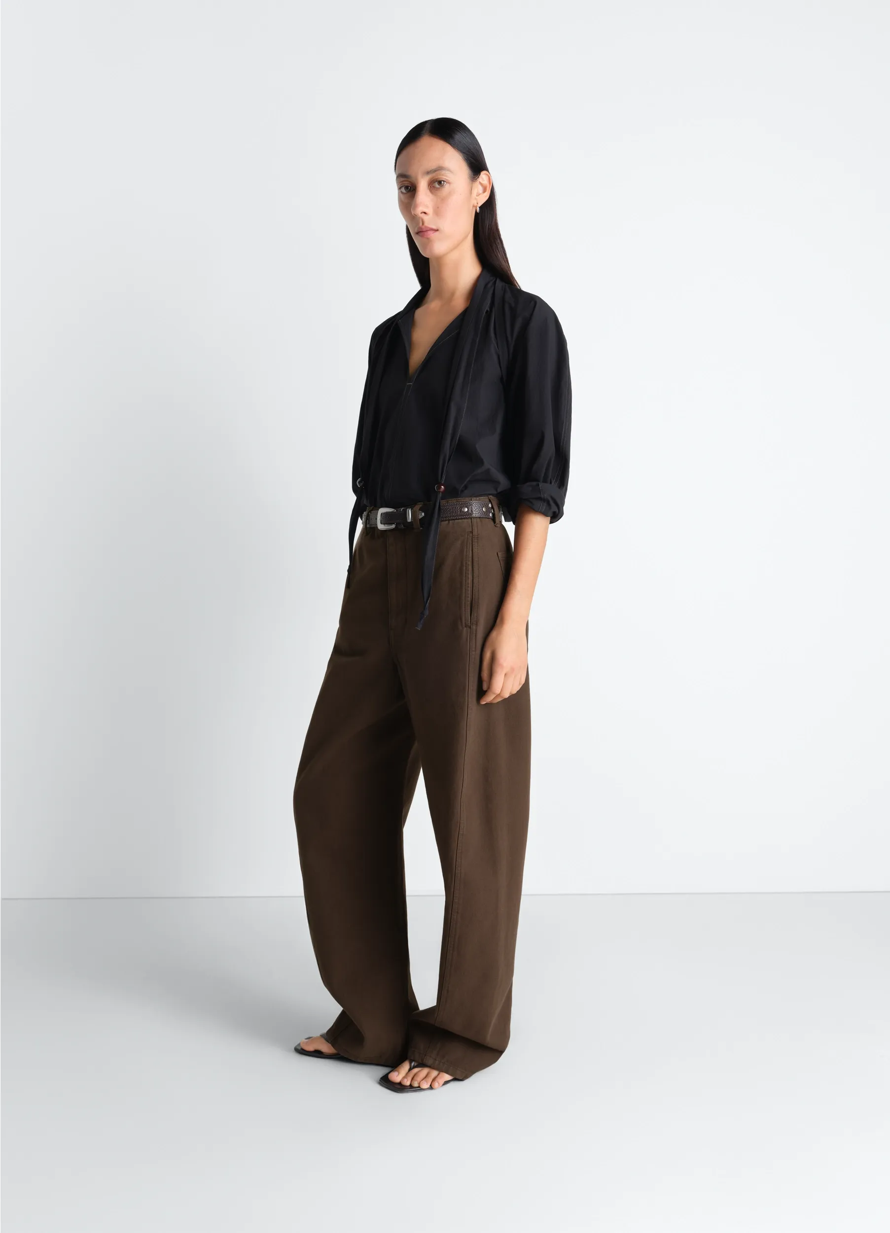 TWISTED BELTED PANTS IN DYED HEAVY BROKEN TWILL sold by Lemaire product image thumbnail 2