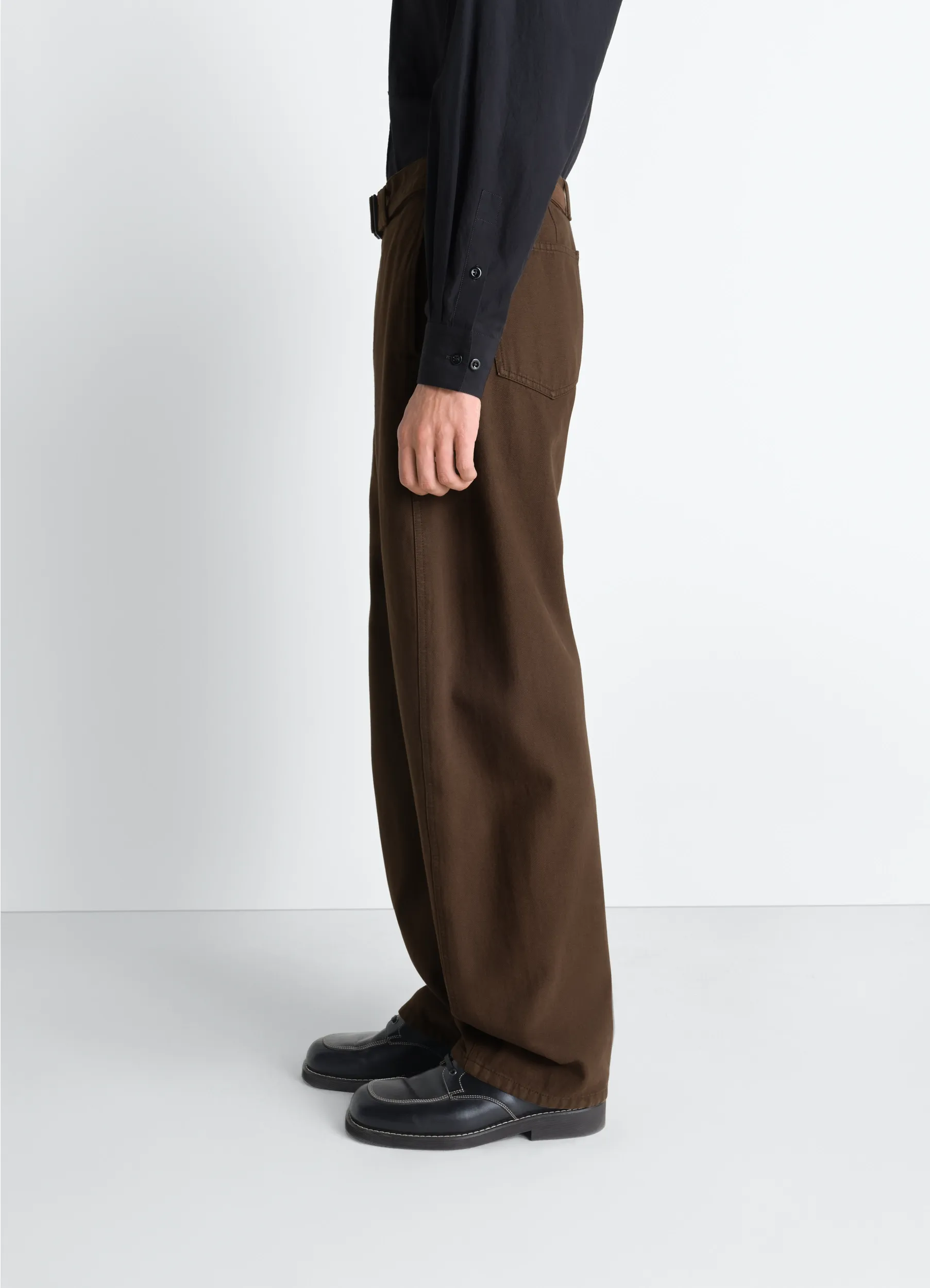 TWISTED BELTED PANTS IN DYED HEAVY BROKEN TWILL sold by Lemaire product image thumbnail 5